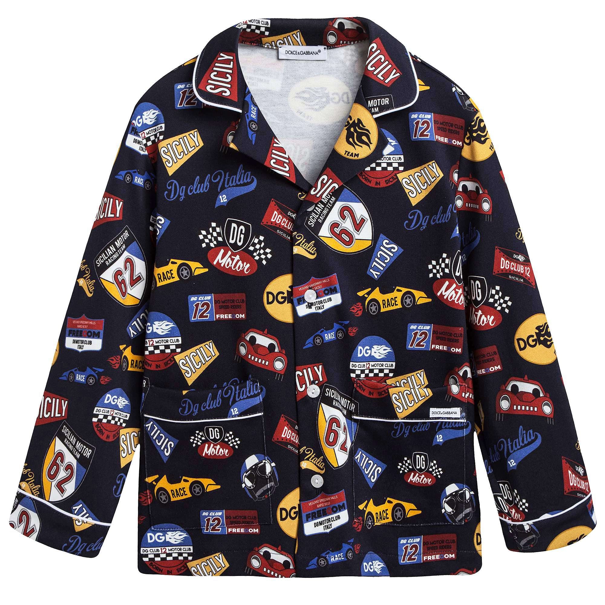 Boys Blue Sports Cotton Pyjamas