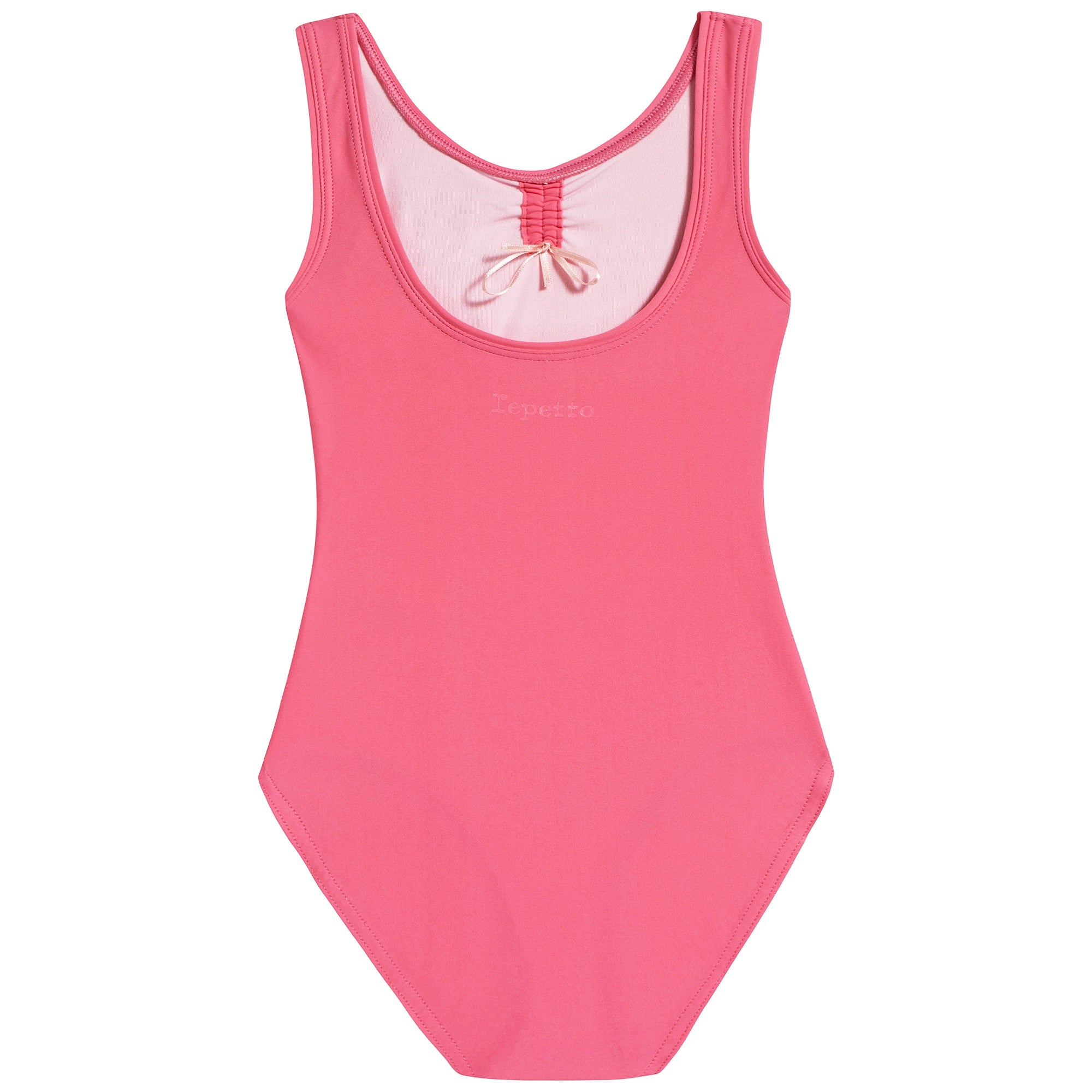 Girls Pink Doll Ruched Leotard And Wide Straps