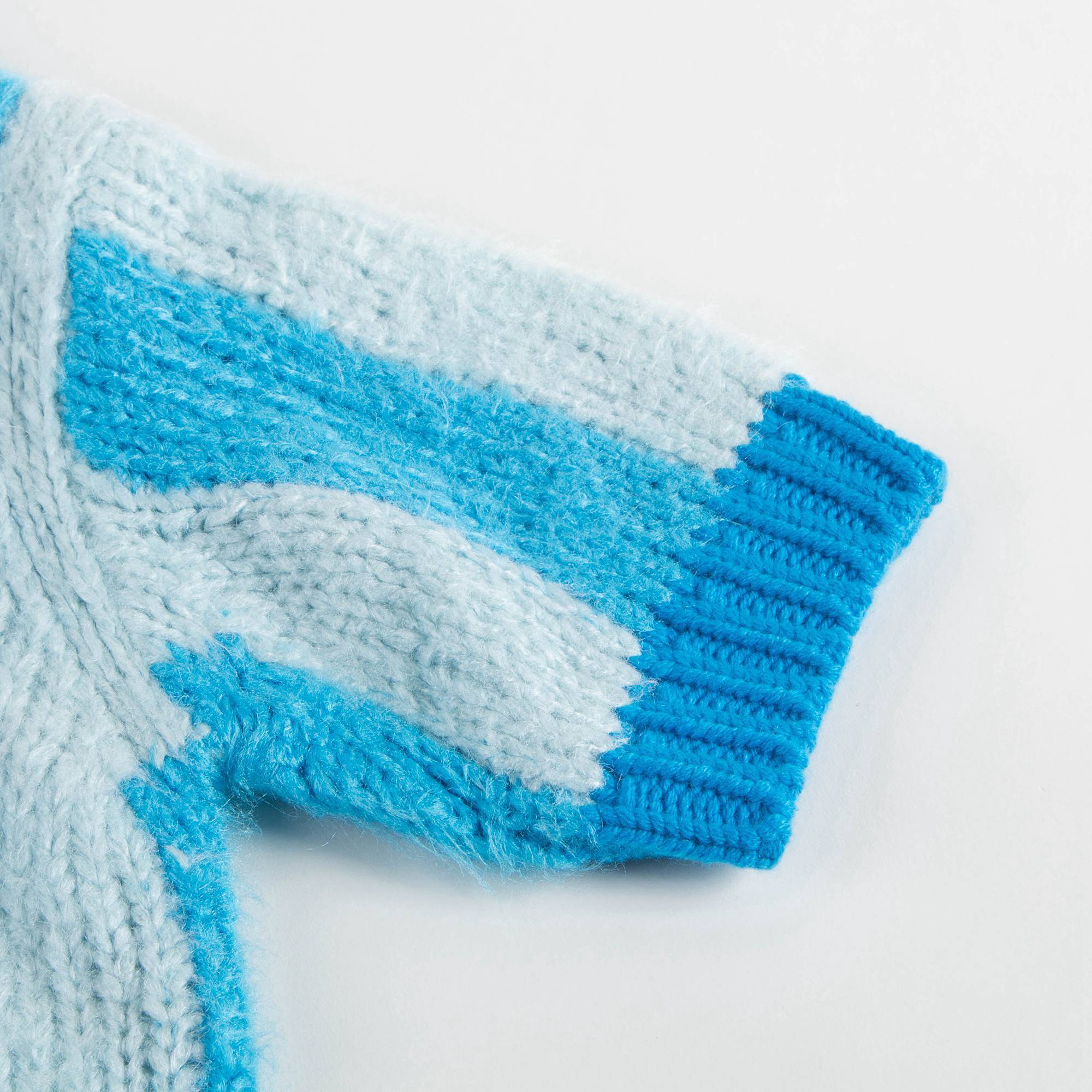 Girls Bright Blue Tussah Silk Sweater