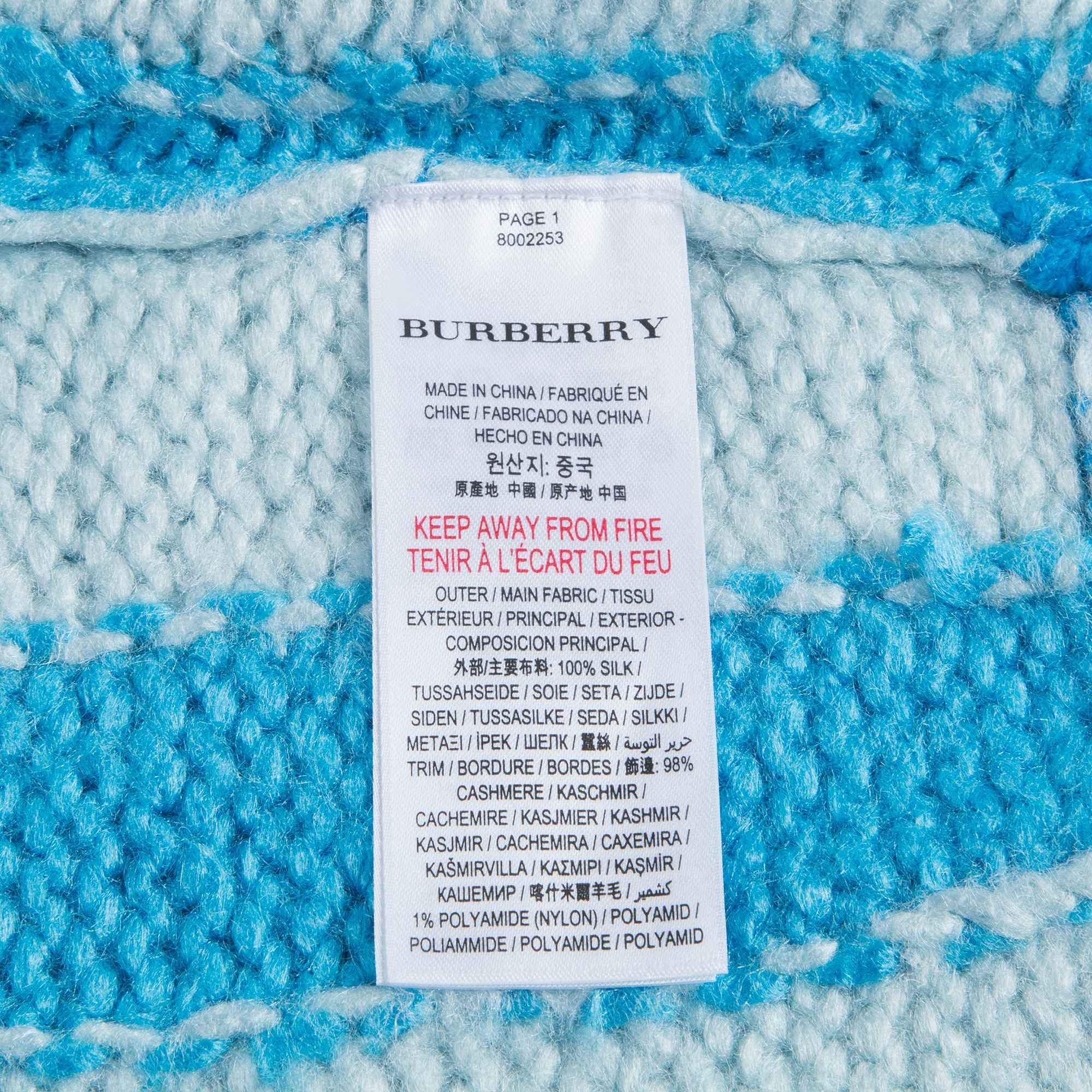 Girls Bright Blue Tussah Silk Sweater