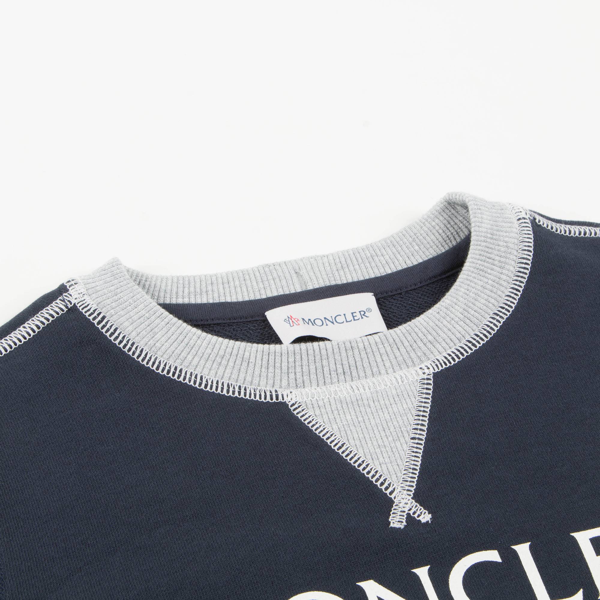 Boys Navy Blue "Maglia  Girocollo" Logo Sweatshirt