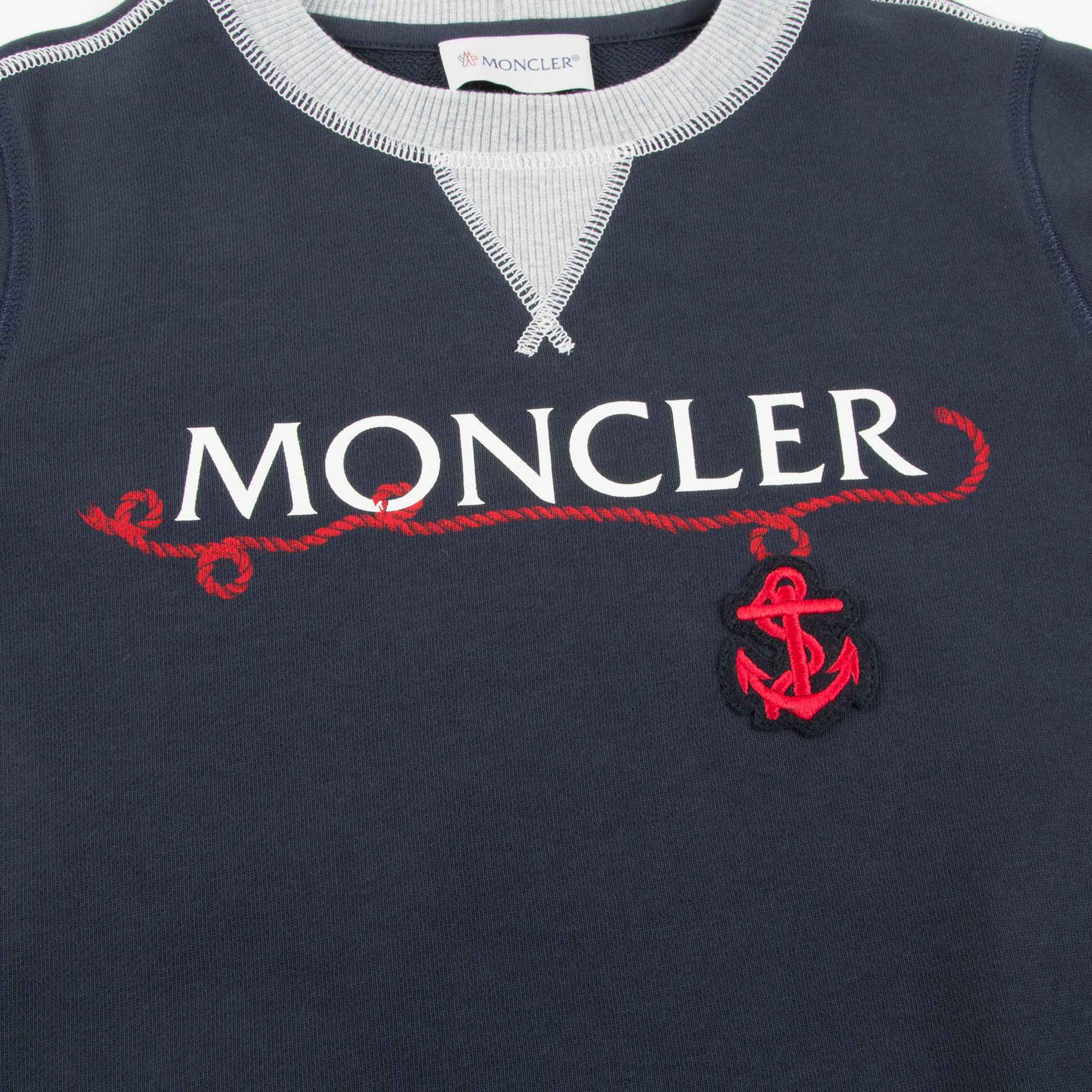 Boys Navy Blue "Maglia  Girocollo" Logo Sweatshirt