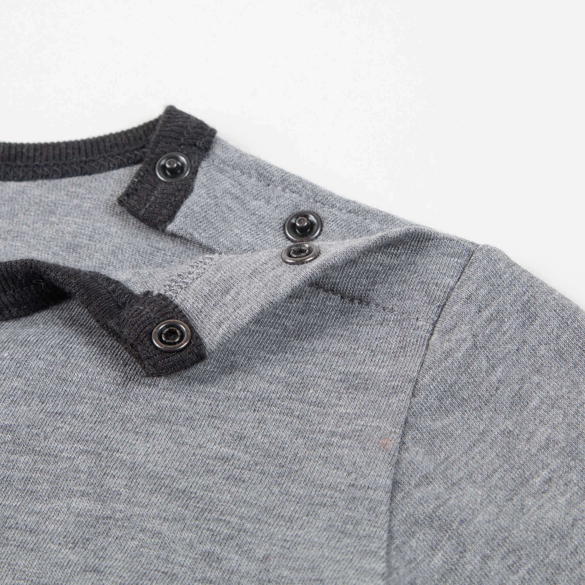 Baby Boys Dark Gray Cotton T-shirt