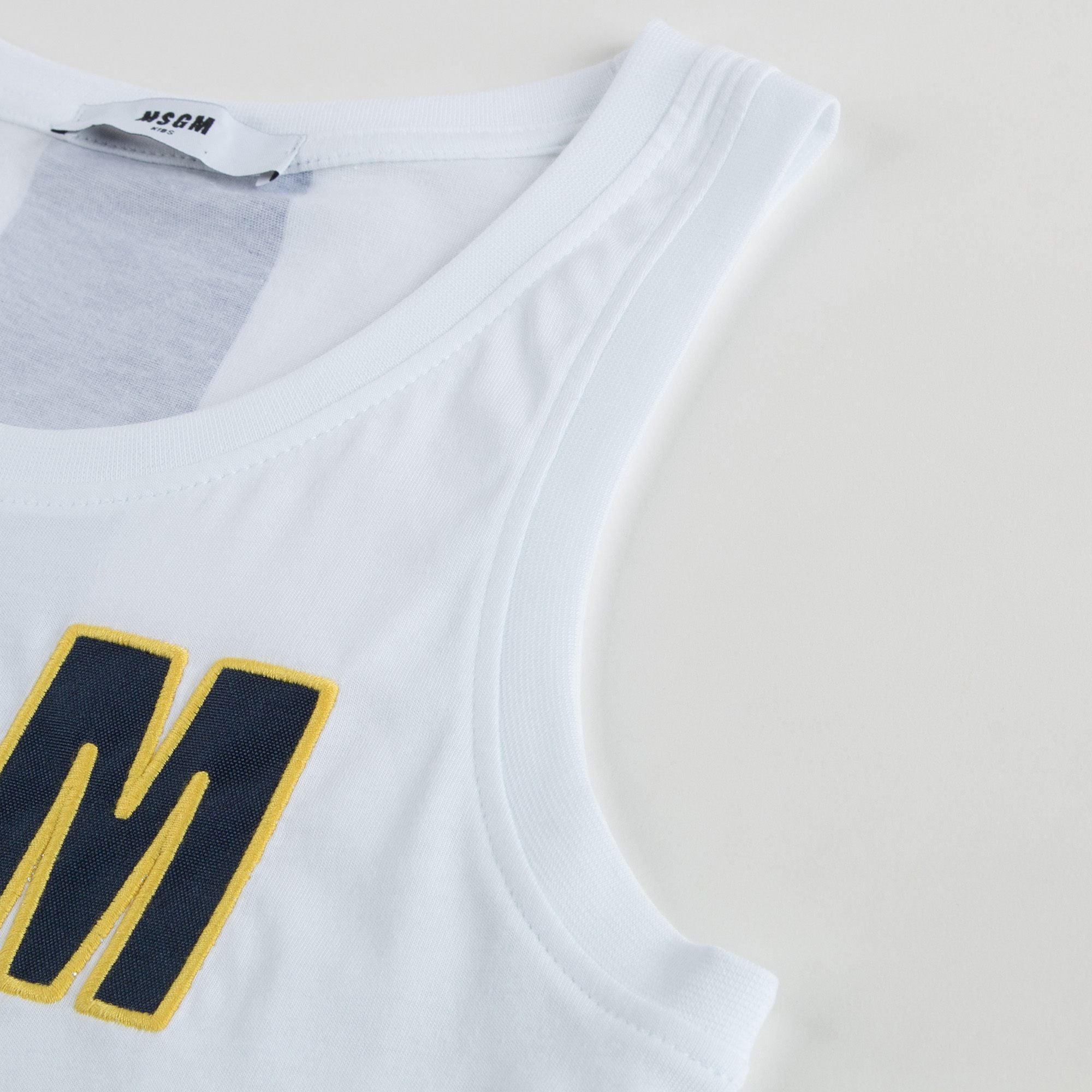 Boys White "M" Vest