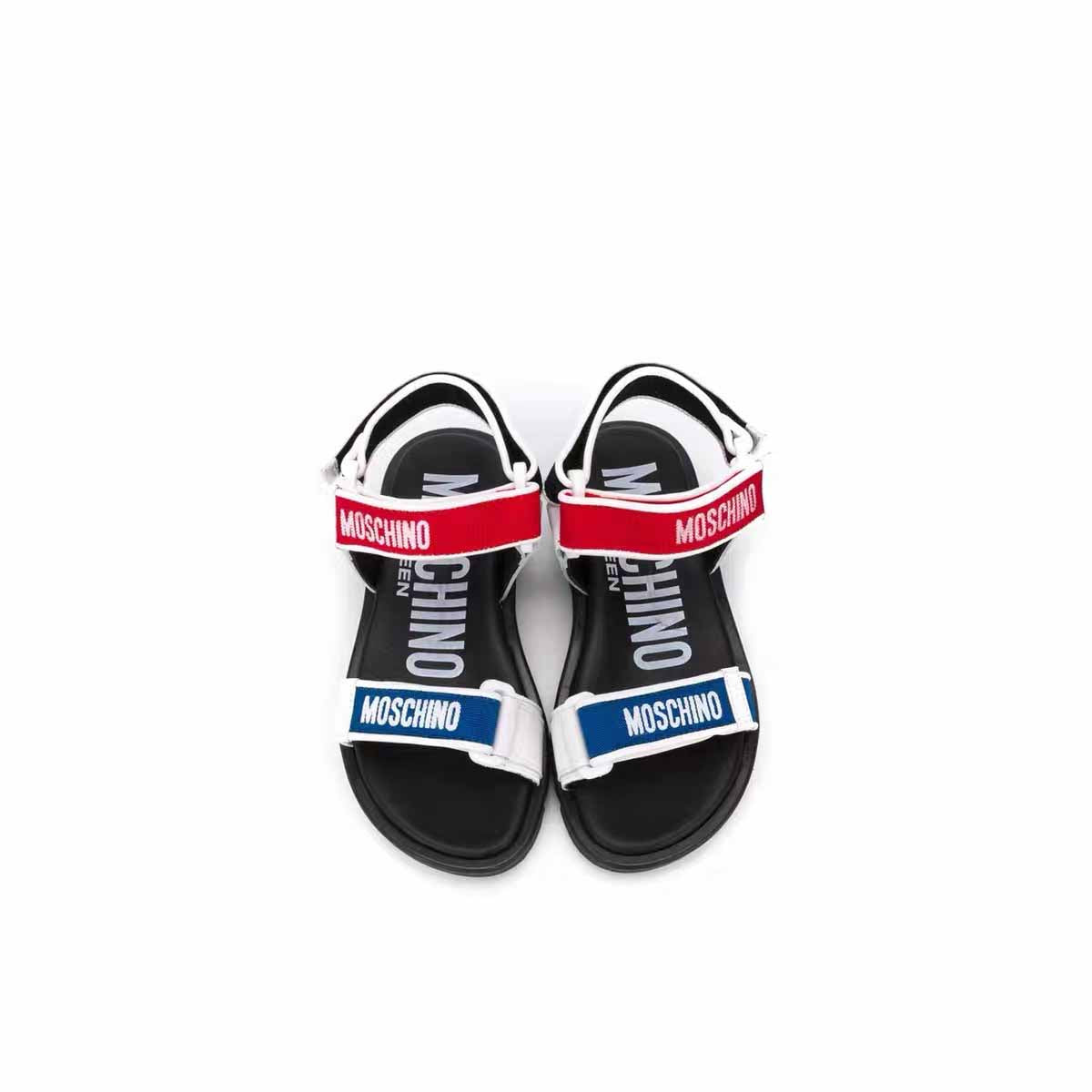 Boys White Logo Sandals