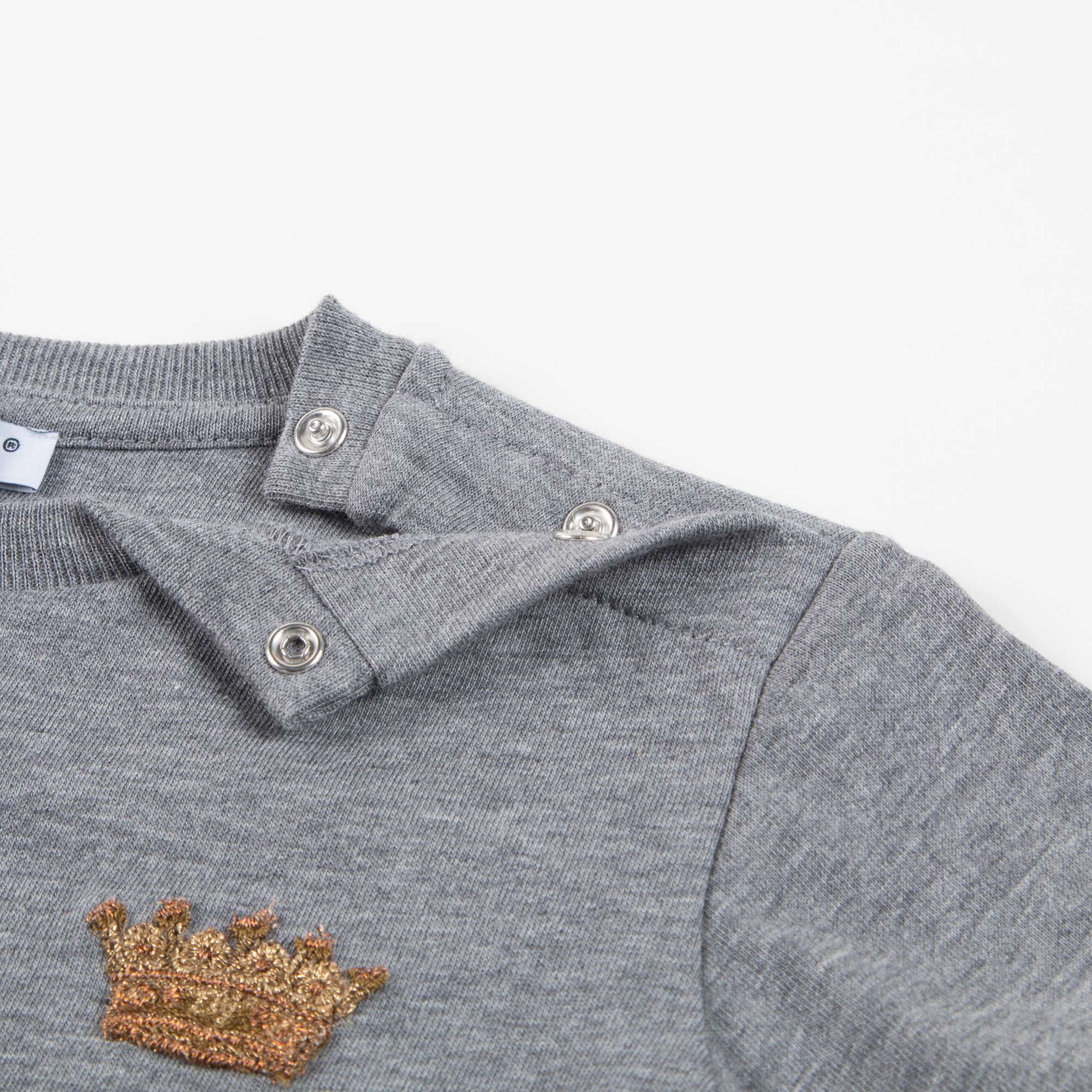 Baby Boys Gray Cotton T-shirt