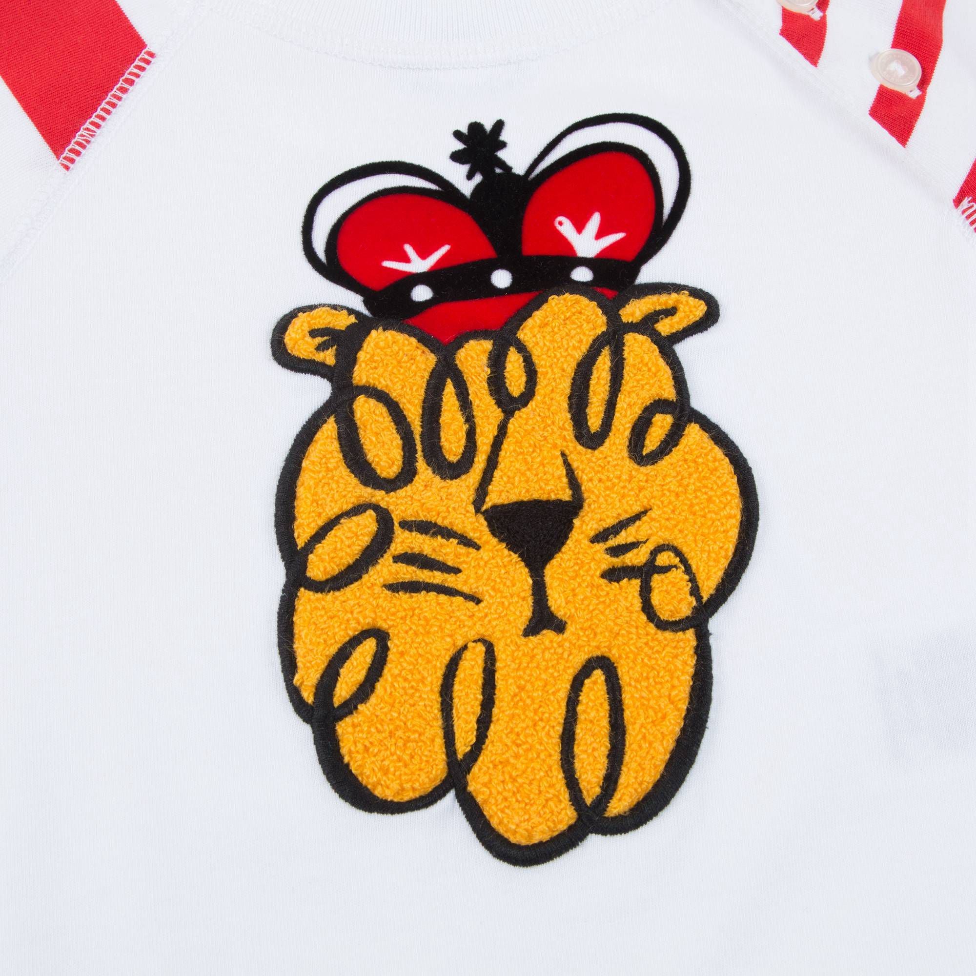 Boys White Stripe Embroidery Long Sleeve