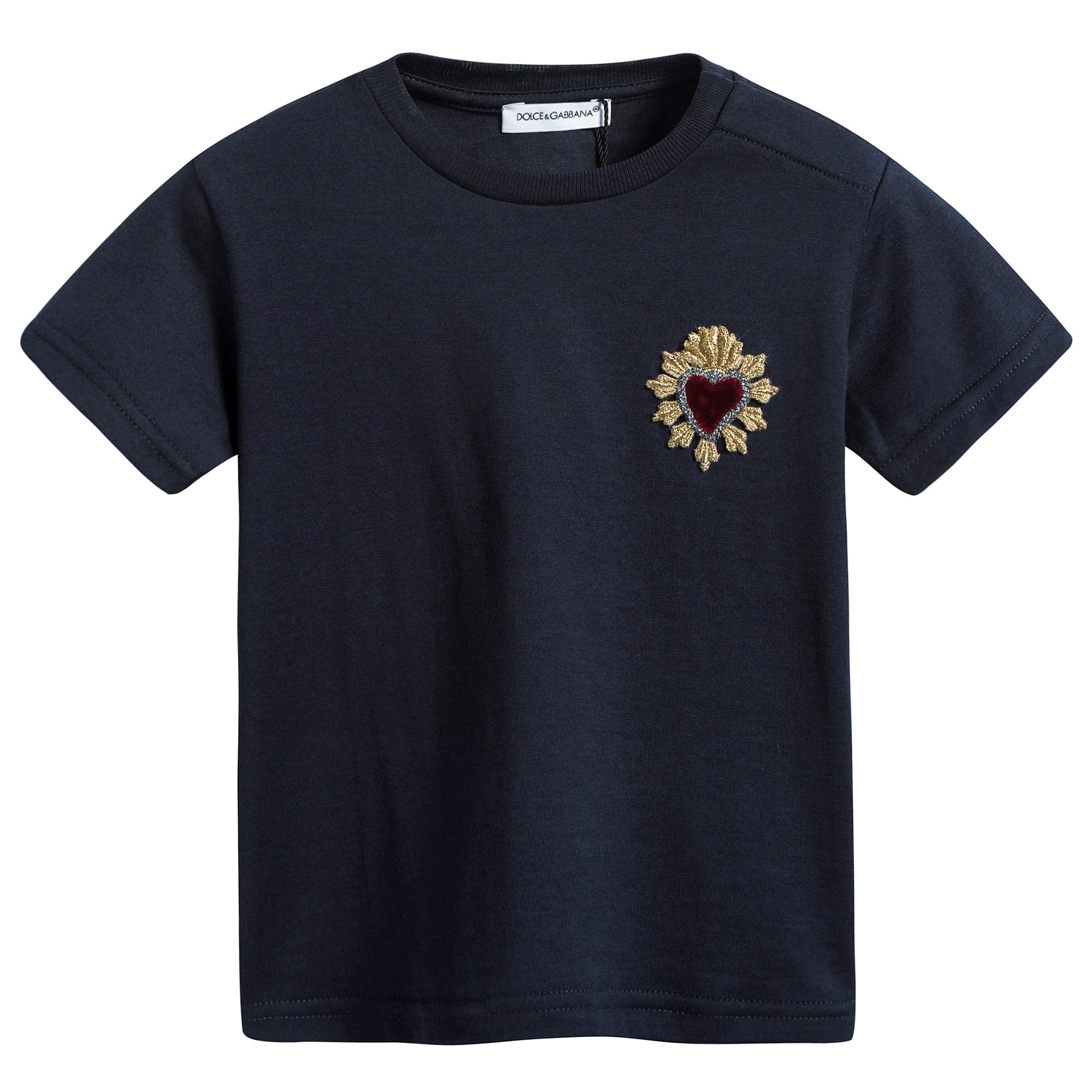 Baby Boys Navy Blue Cotton T-shirt