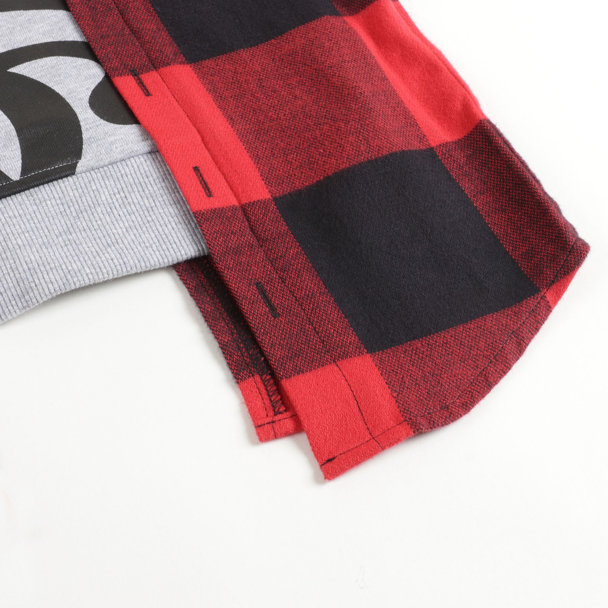 Boys & Girls Red Check Cotton Sweatshirt