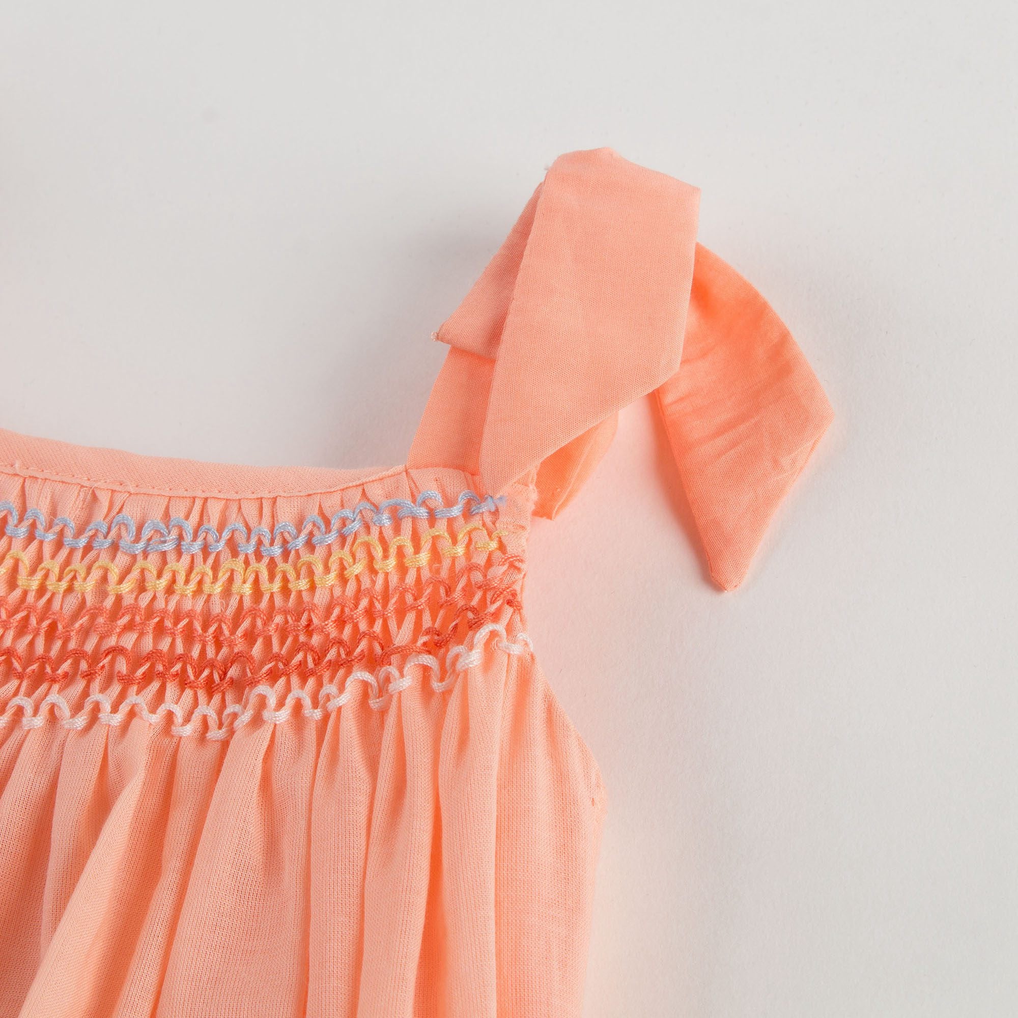 Baby Girls Peach Cotton Jumpsuit