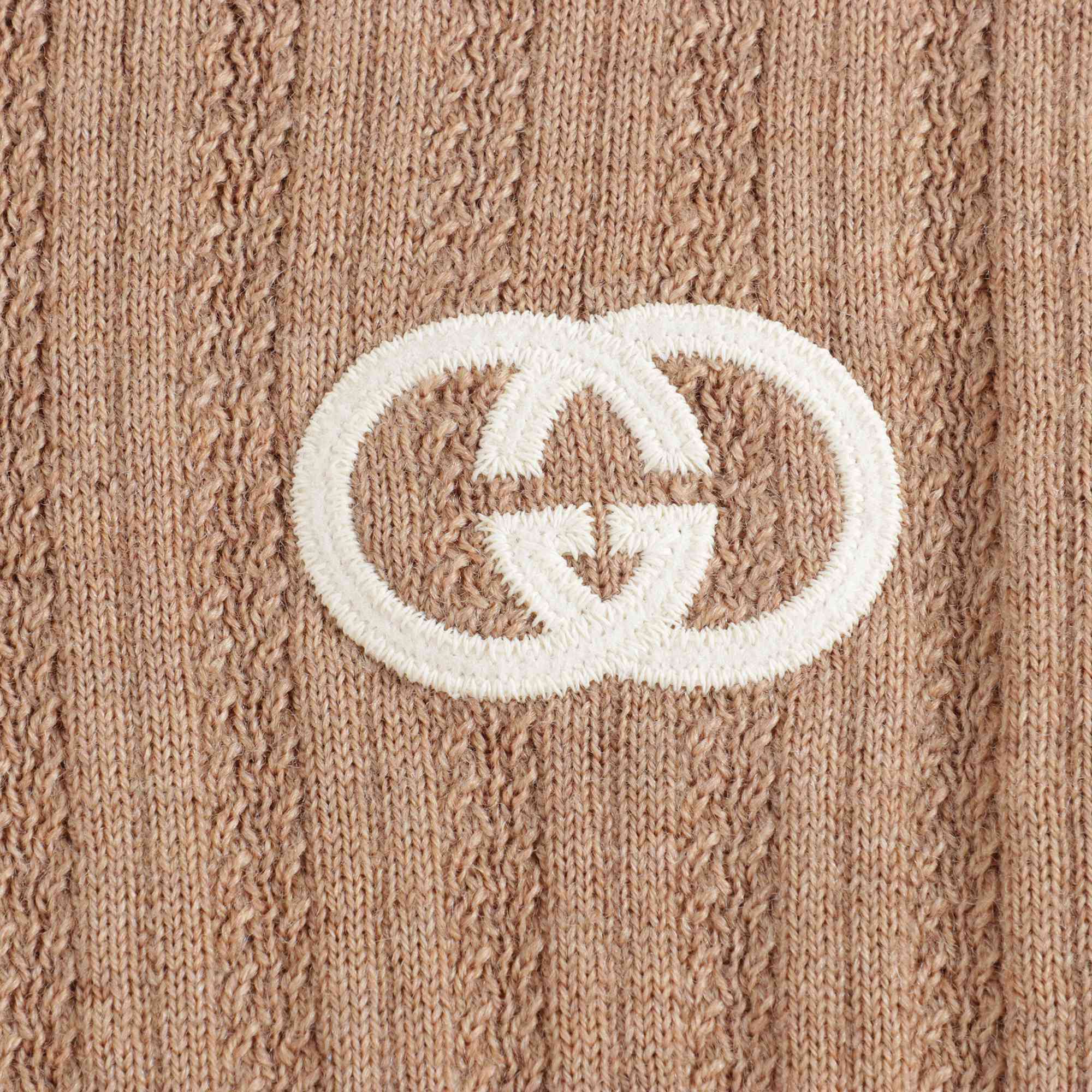 Boys & Girls Camel GG Knit Wool Turtleneck