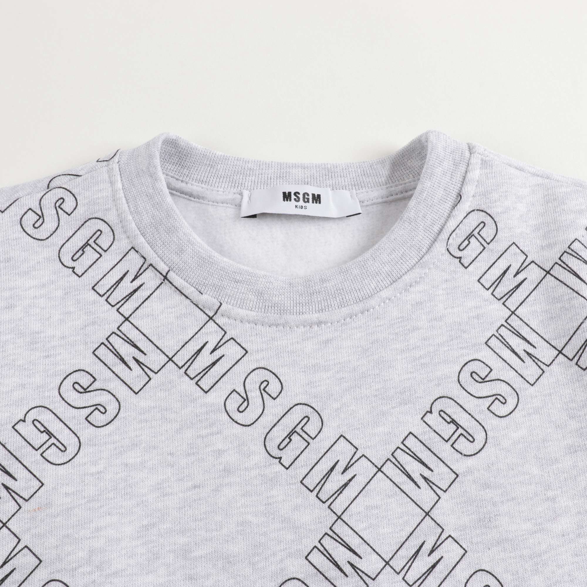 Boys Light Melange Grey Cotton Sweatshirt