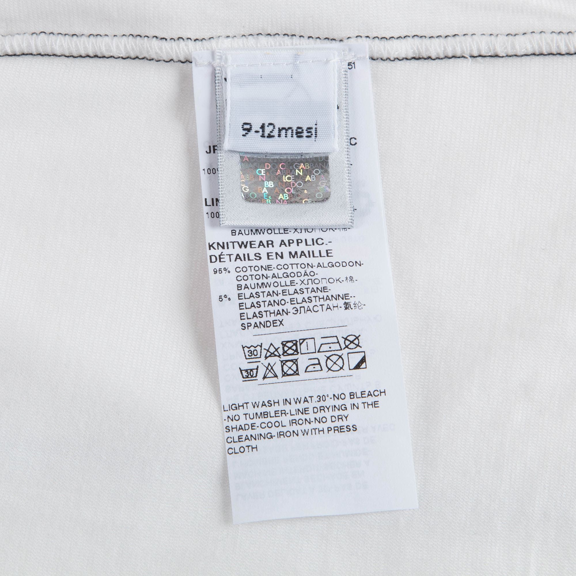 Baby Boys White Cotton T-shirt