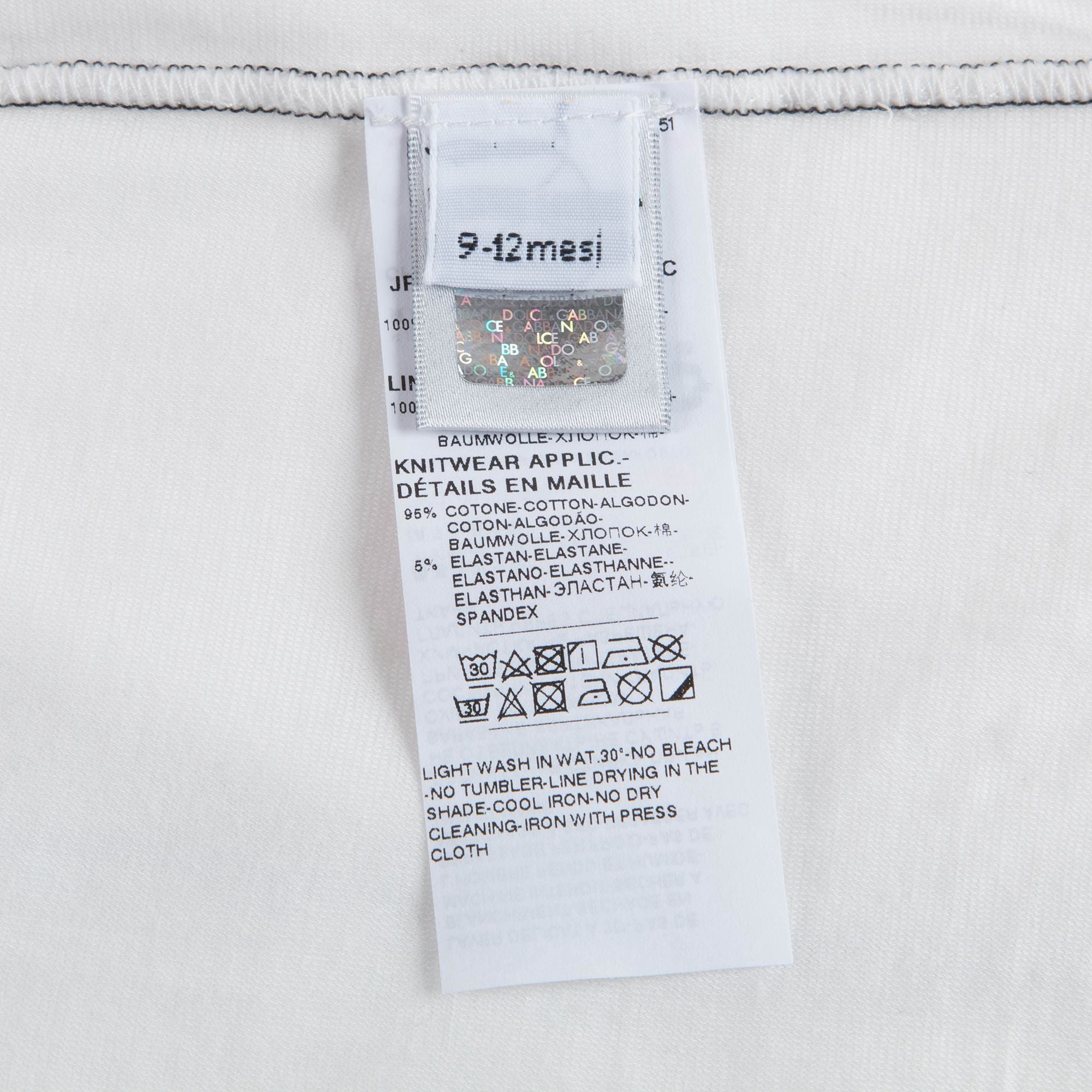Baby Boys White Cotton T-shirt