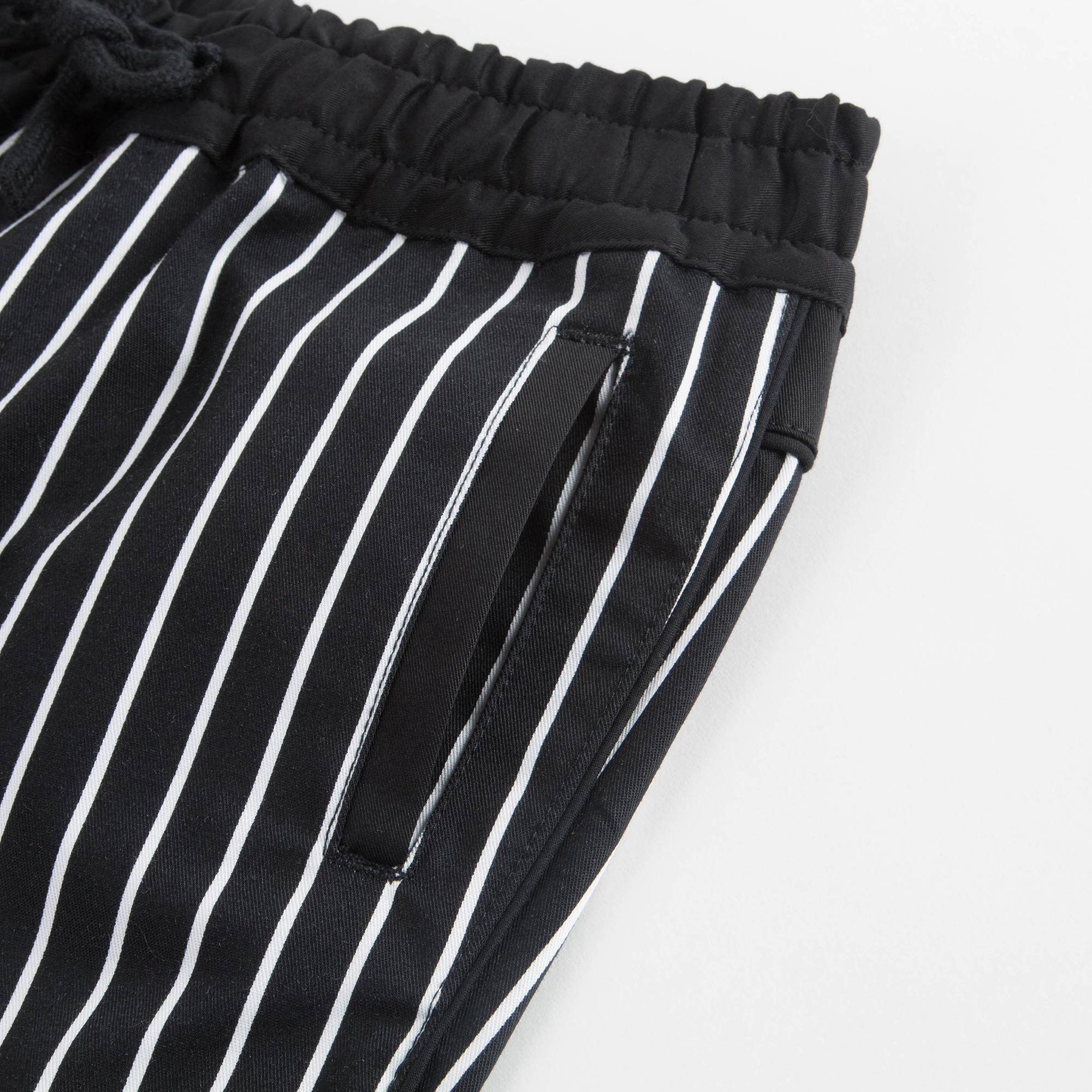 Baby Boys Black Striped Cotton Trousers