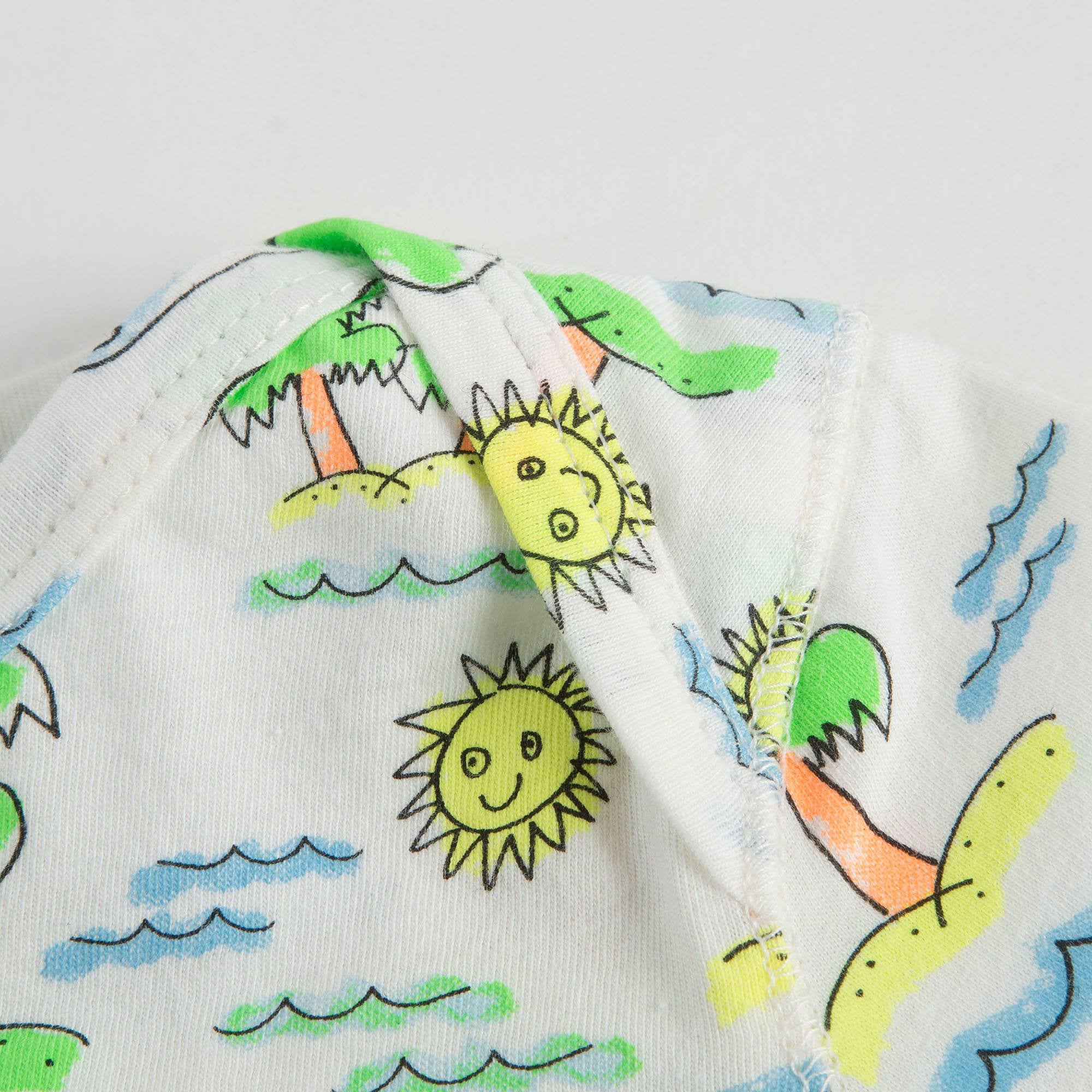 Baby Ivory & Green Cotton Set