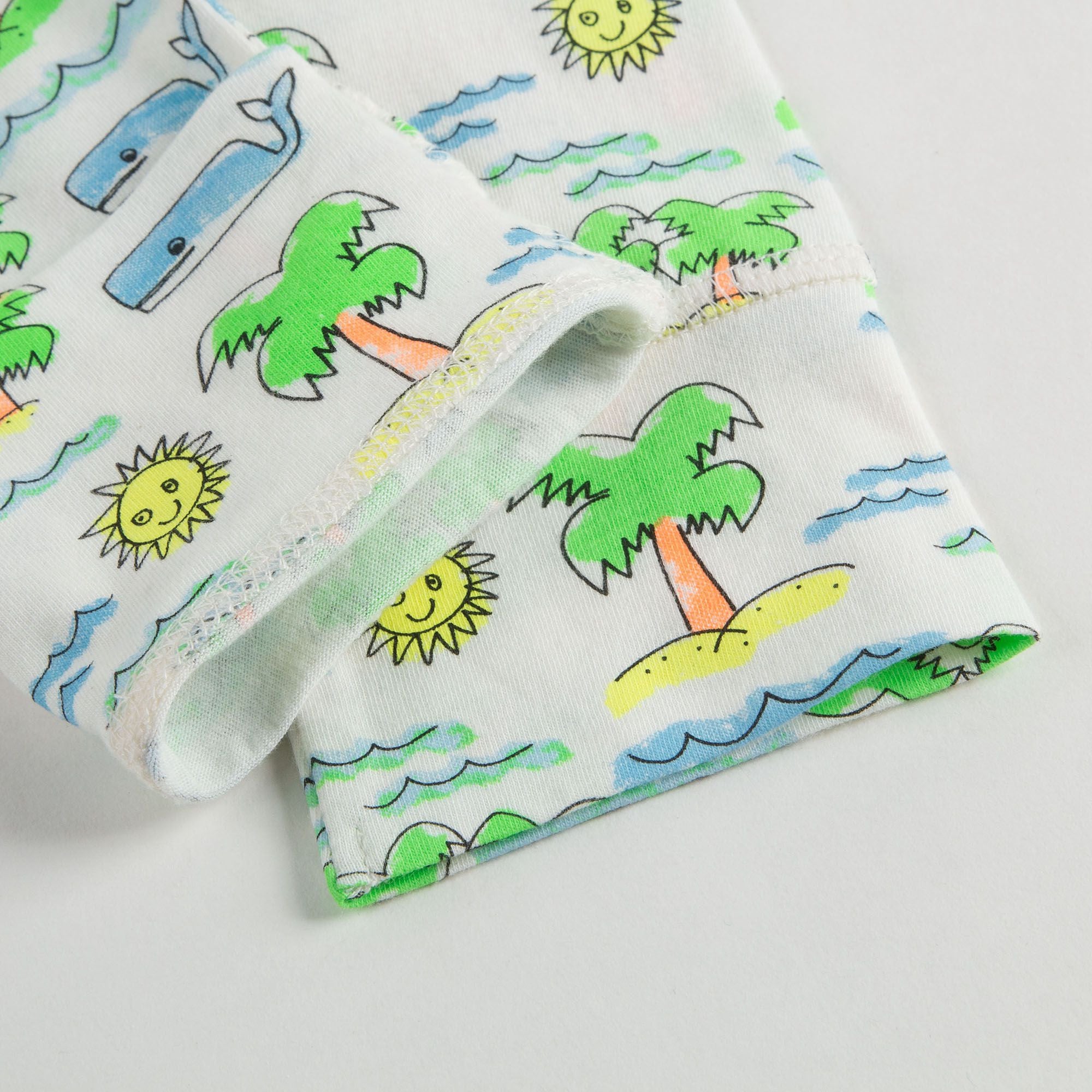 Baby Ivory & Green Cotton Set