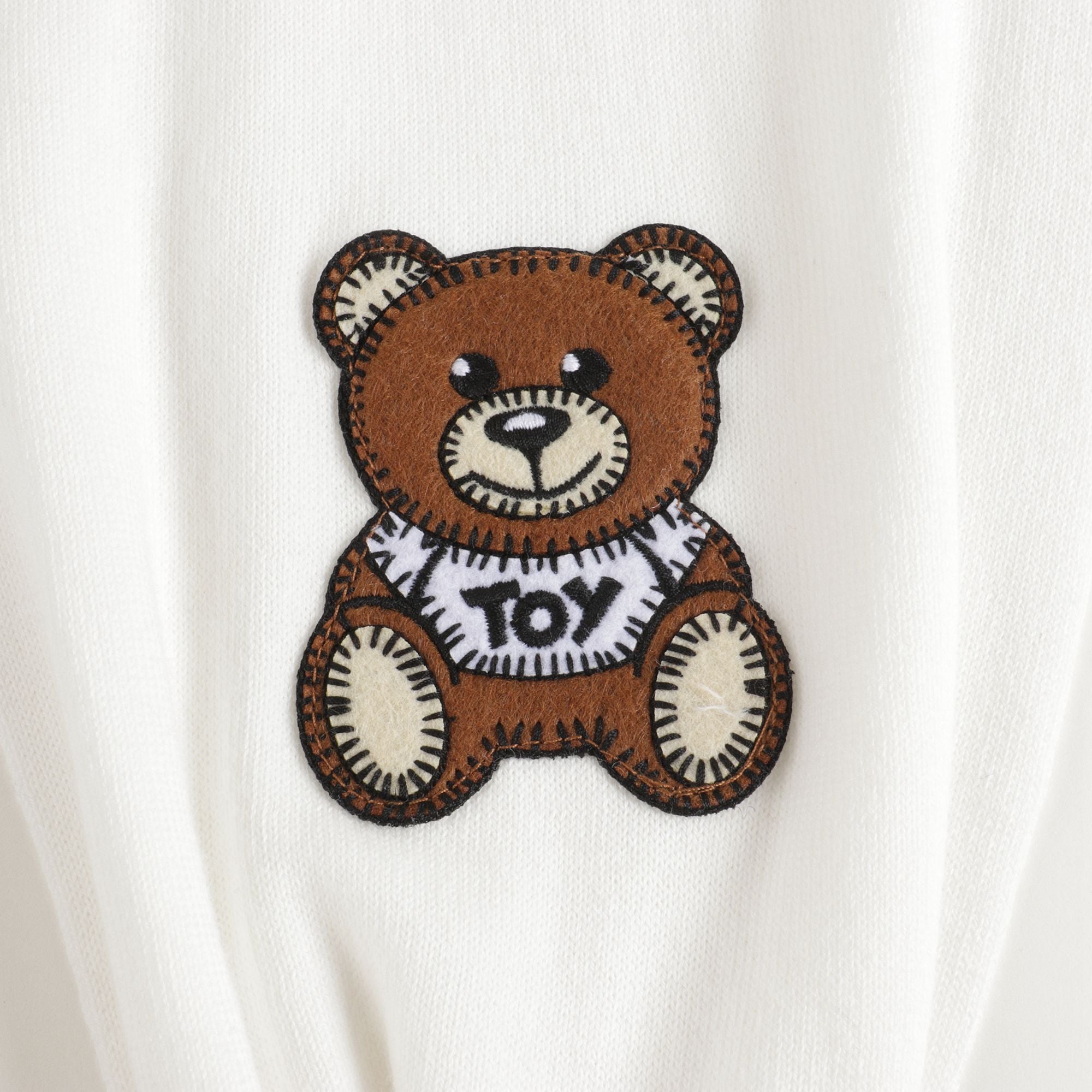 Boys & Girls White Teddy Bear Cotton Scarf