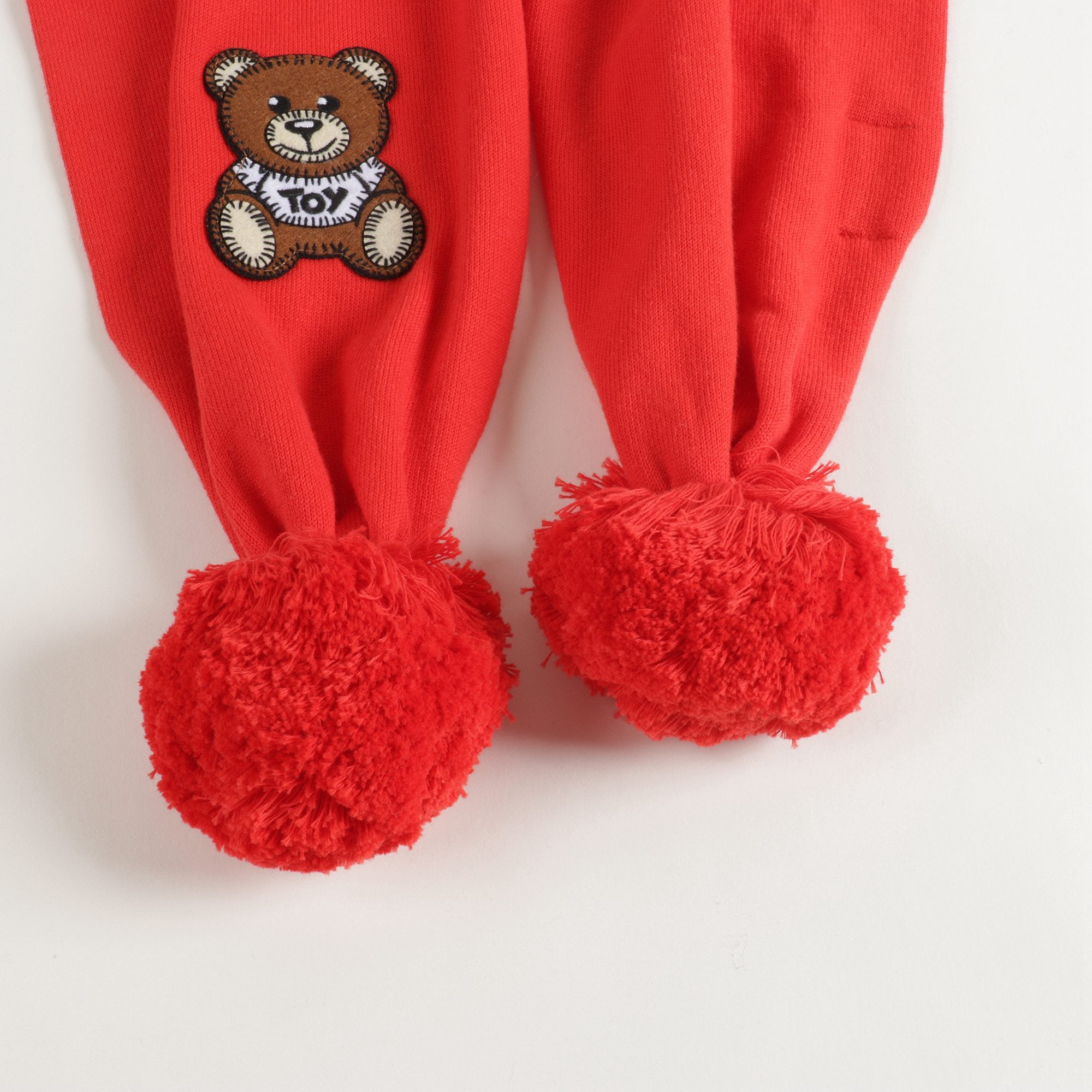 Boys & Girls Red Teddy Bear Cotton Scarf