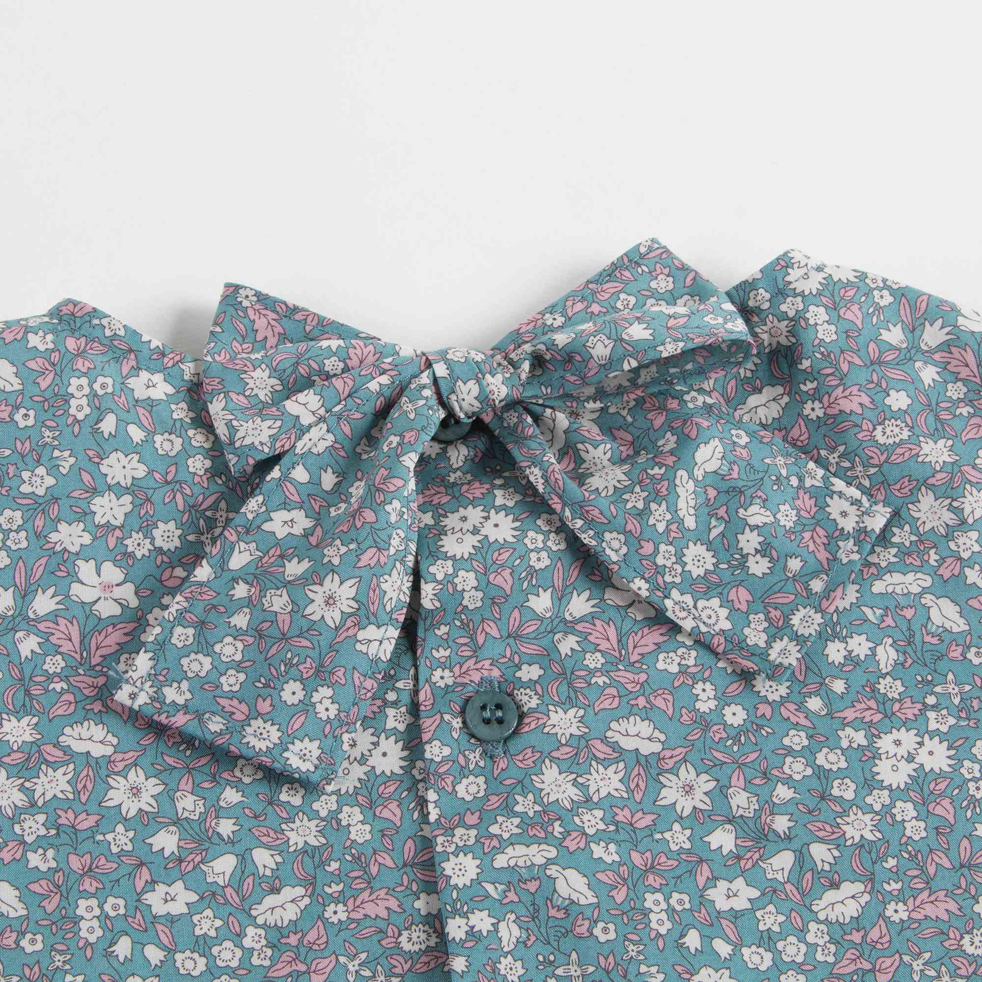 Girls Sage Green Cotton Shirt