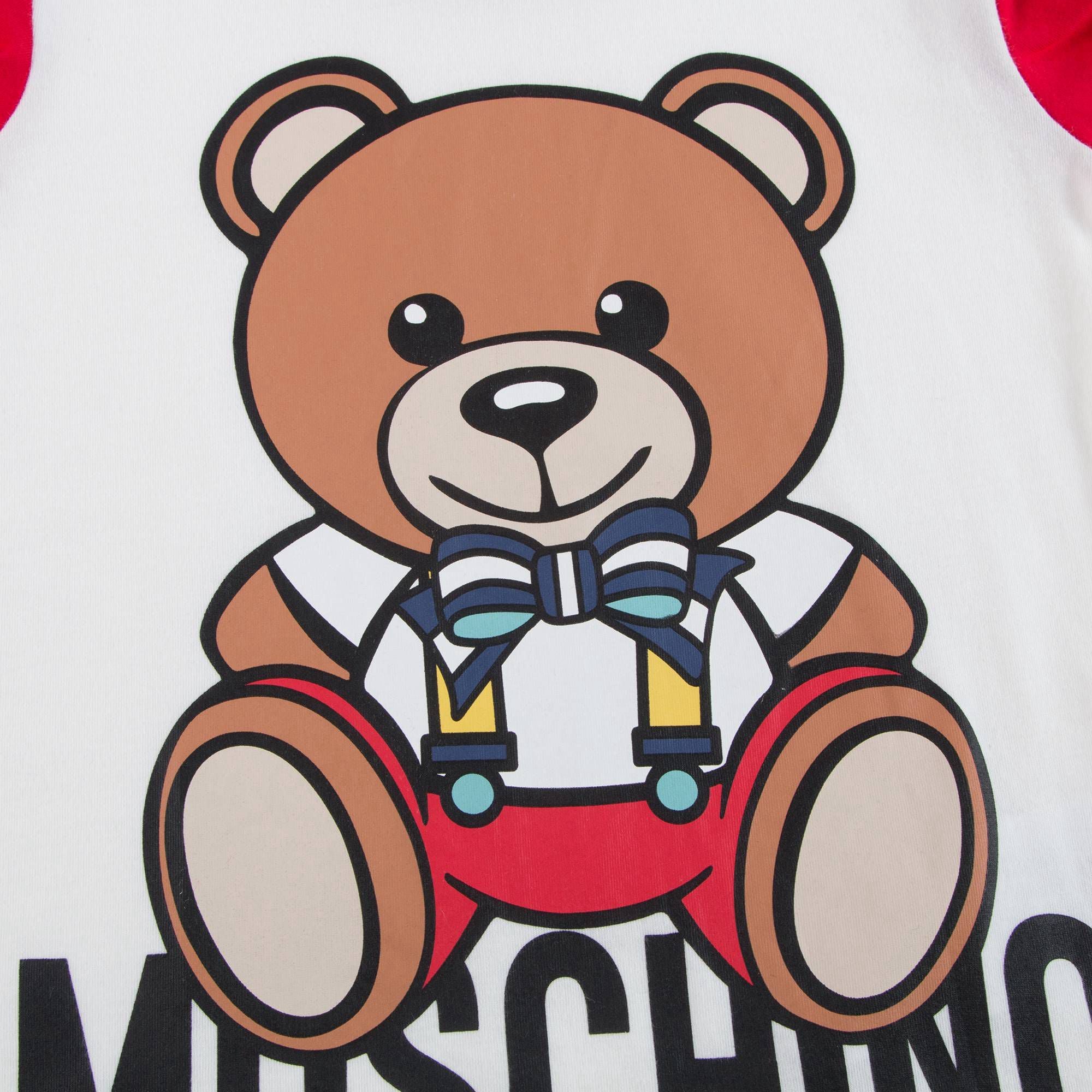 Boys & Girls White Teddy Printed T-shirt