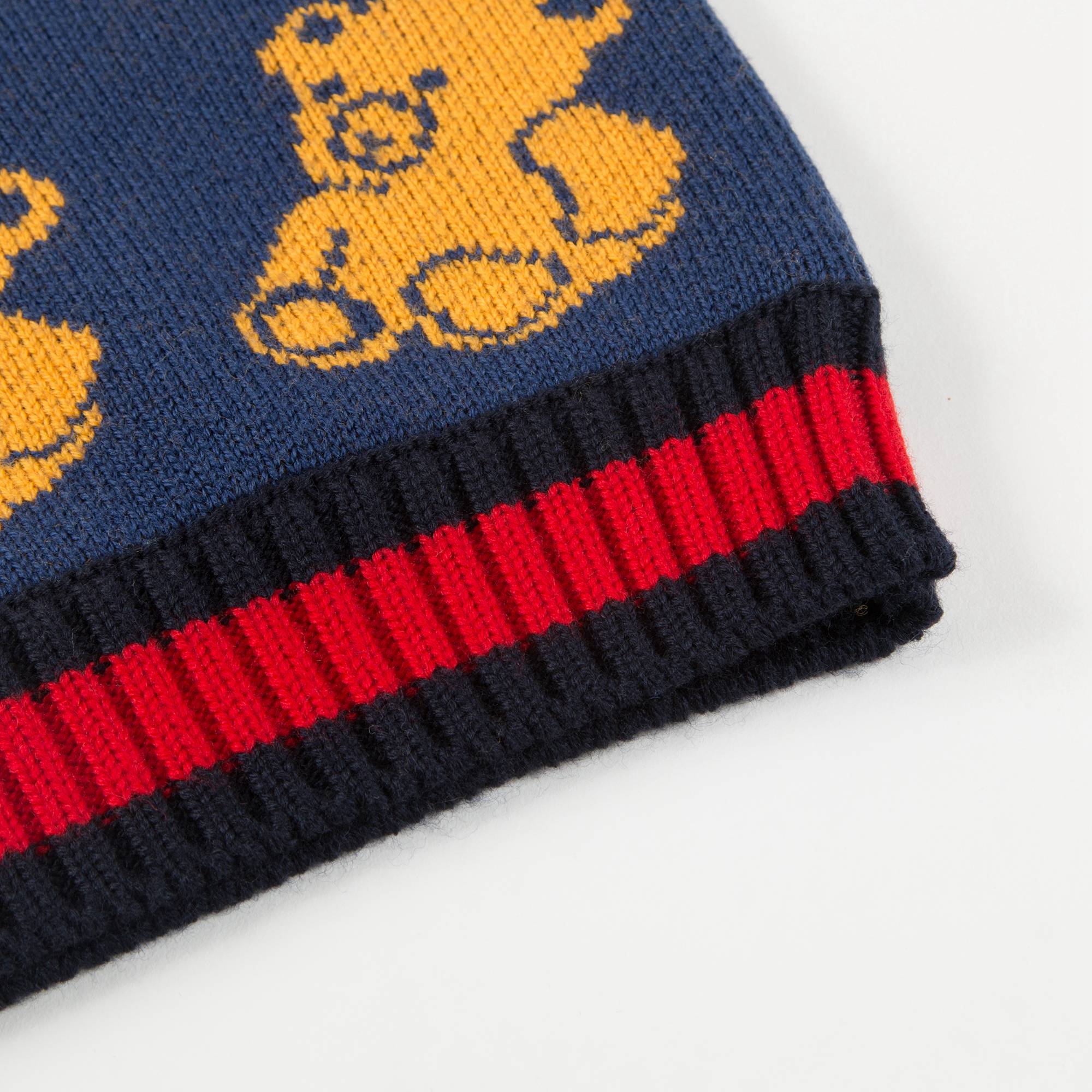 Boys Blue & Yellow Bear Wool  Sweaters