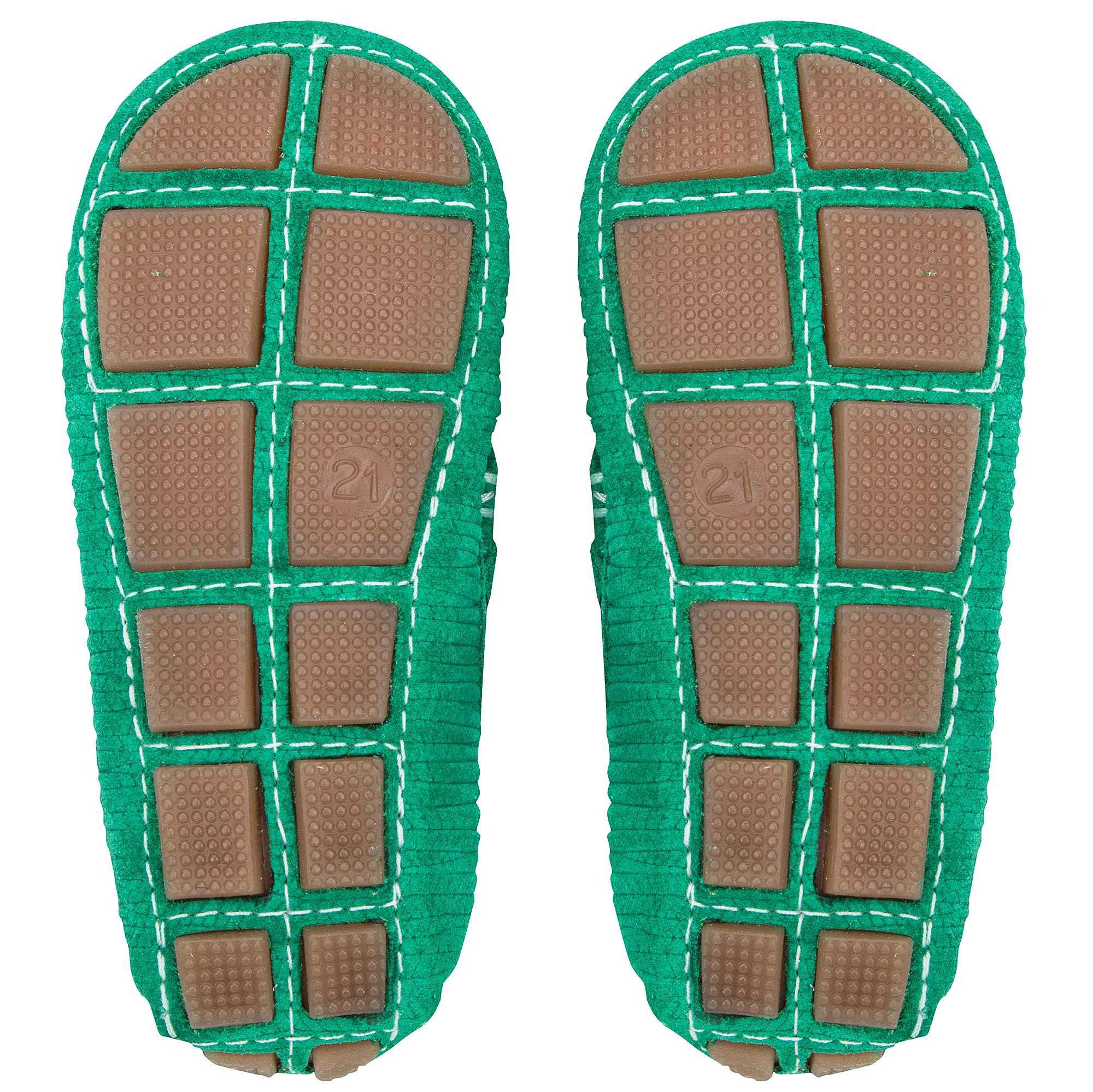 Boys & Girls Green Suede Leather Tasselled Loafers