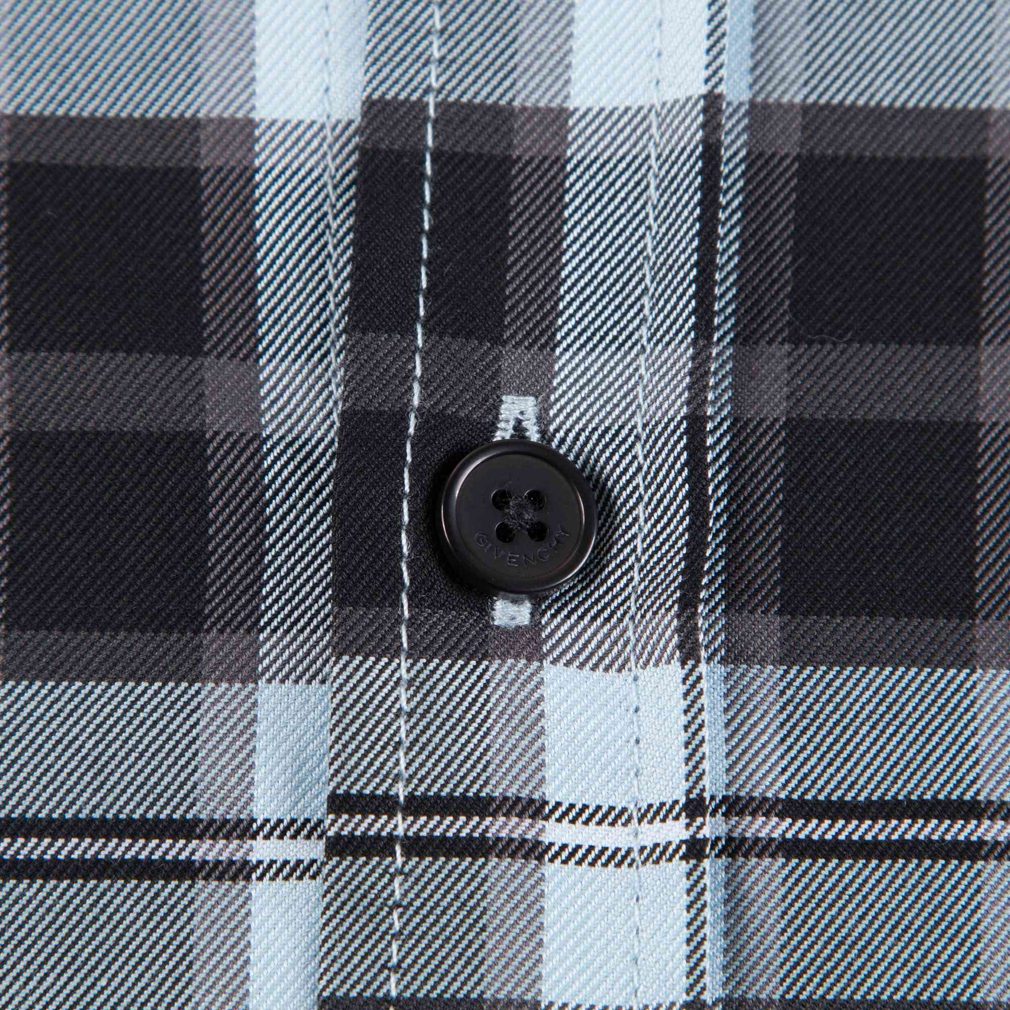 Boys Dark Blue Check  Cotton Shirt
