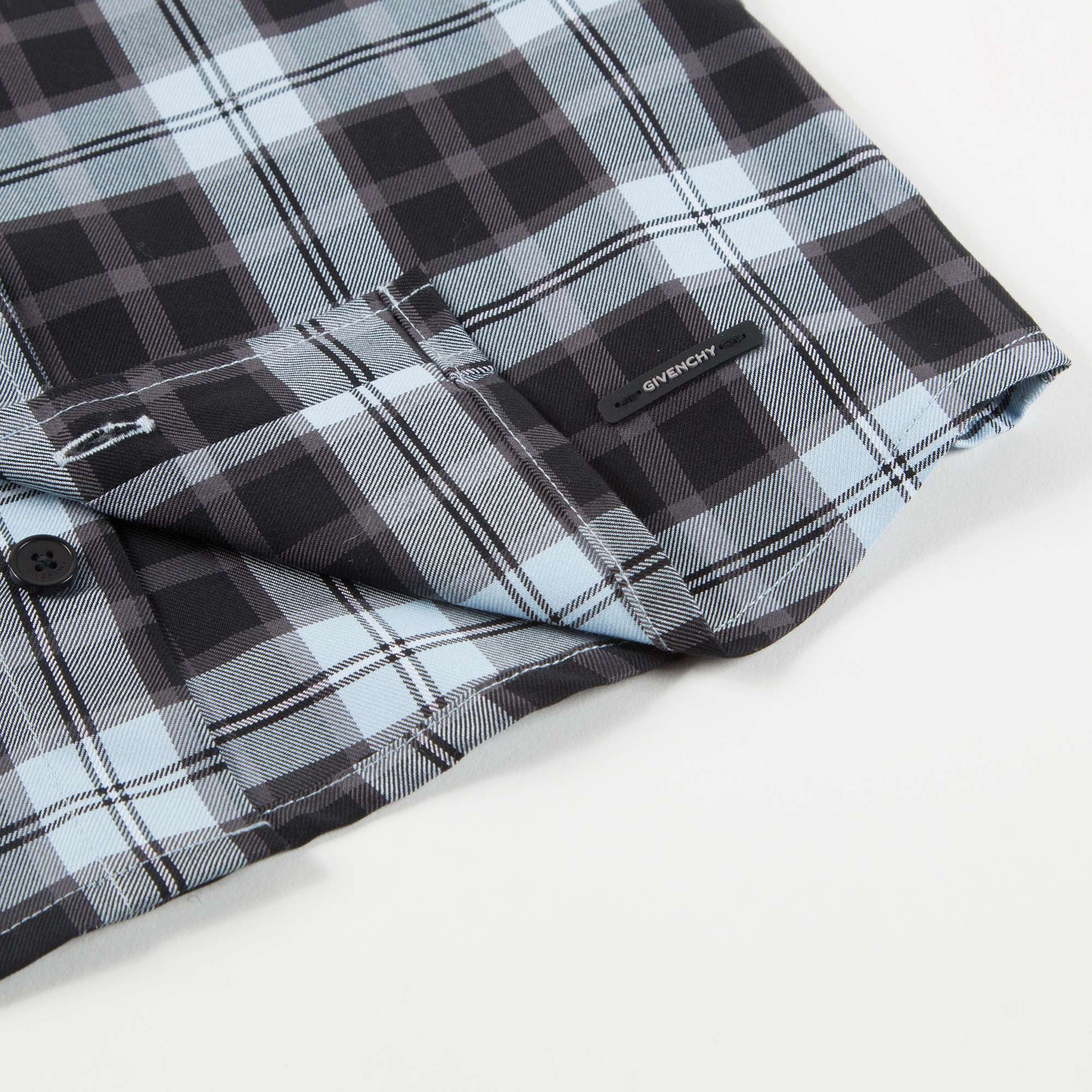 Boys Dark Blue Check  Cotton Shirt