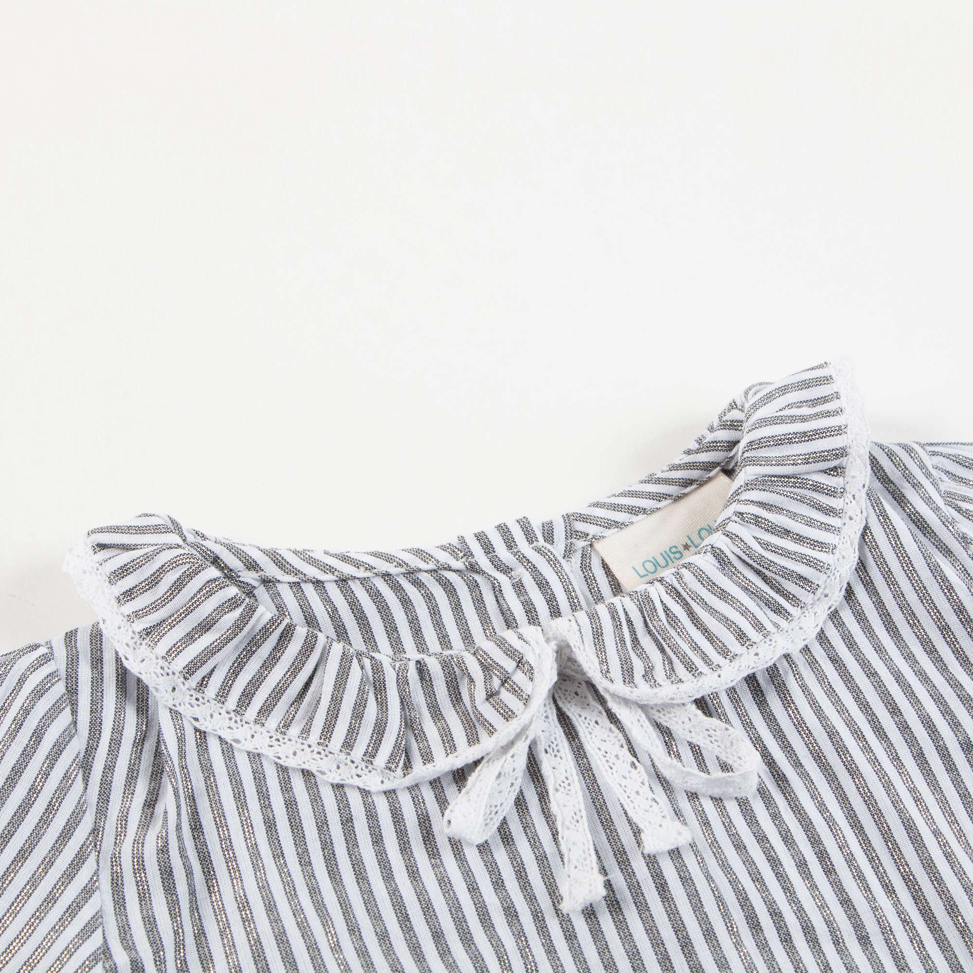 Baby Grey & off white Stripes Gold  Cotton Shirts