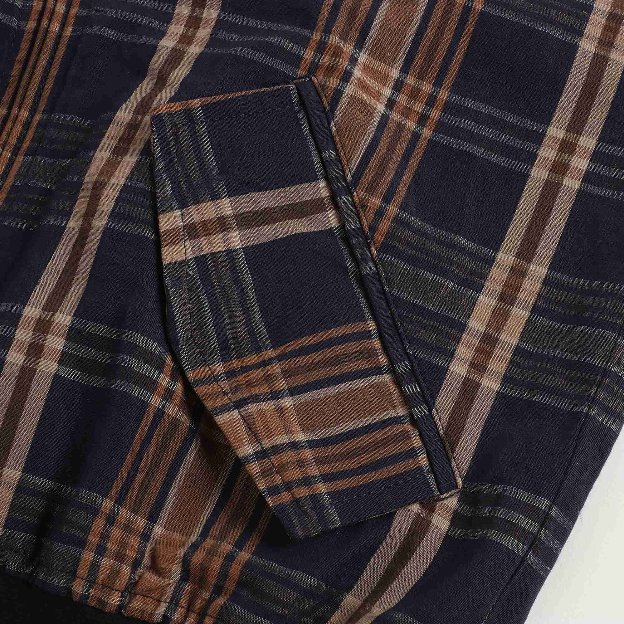 Boys Navy Madras Jacket