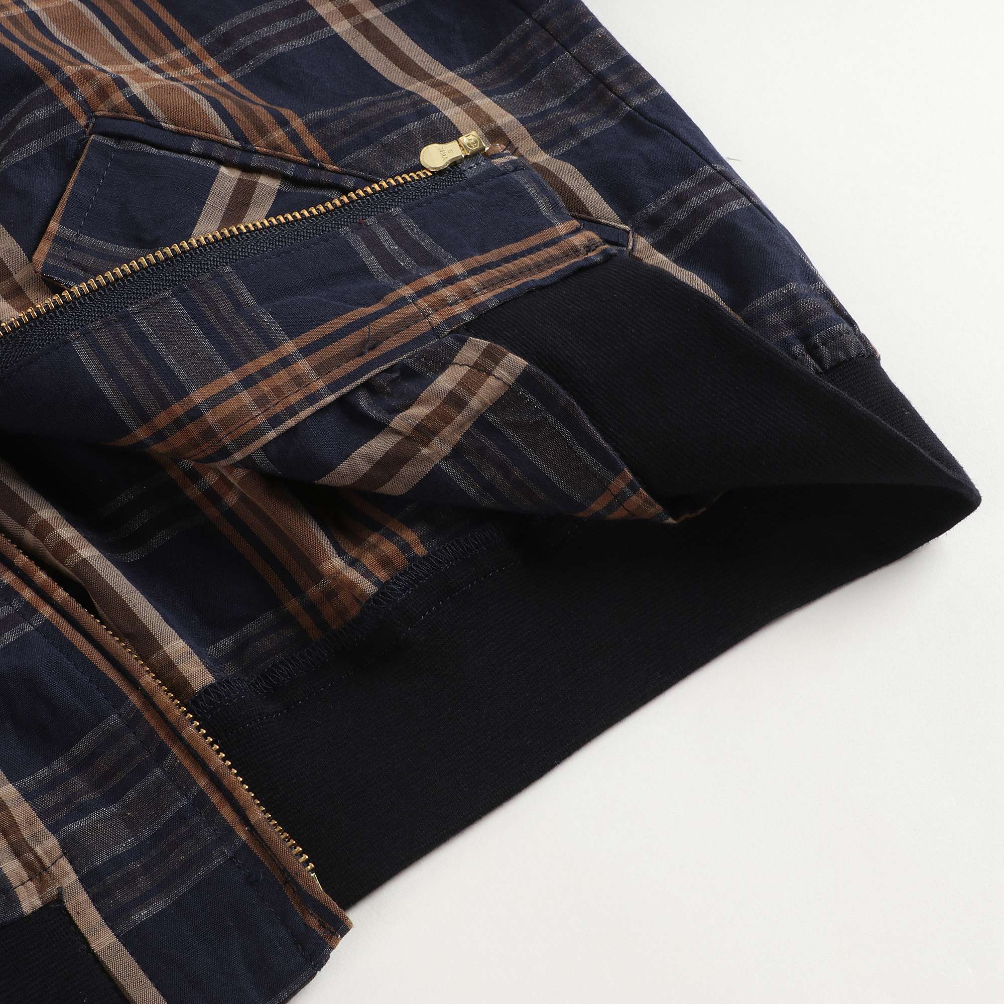 Boys Navy Madras Jacket