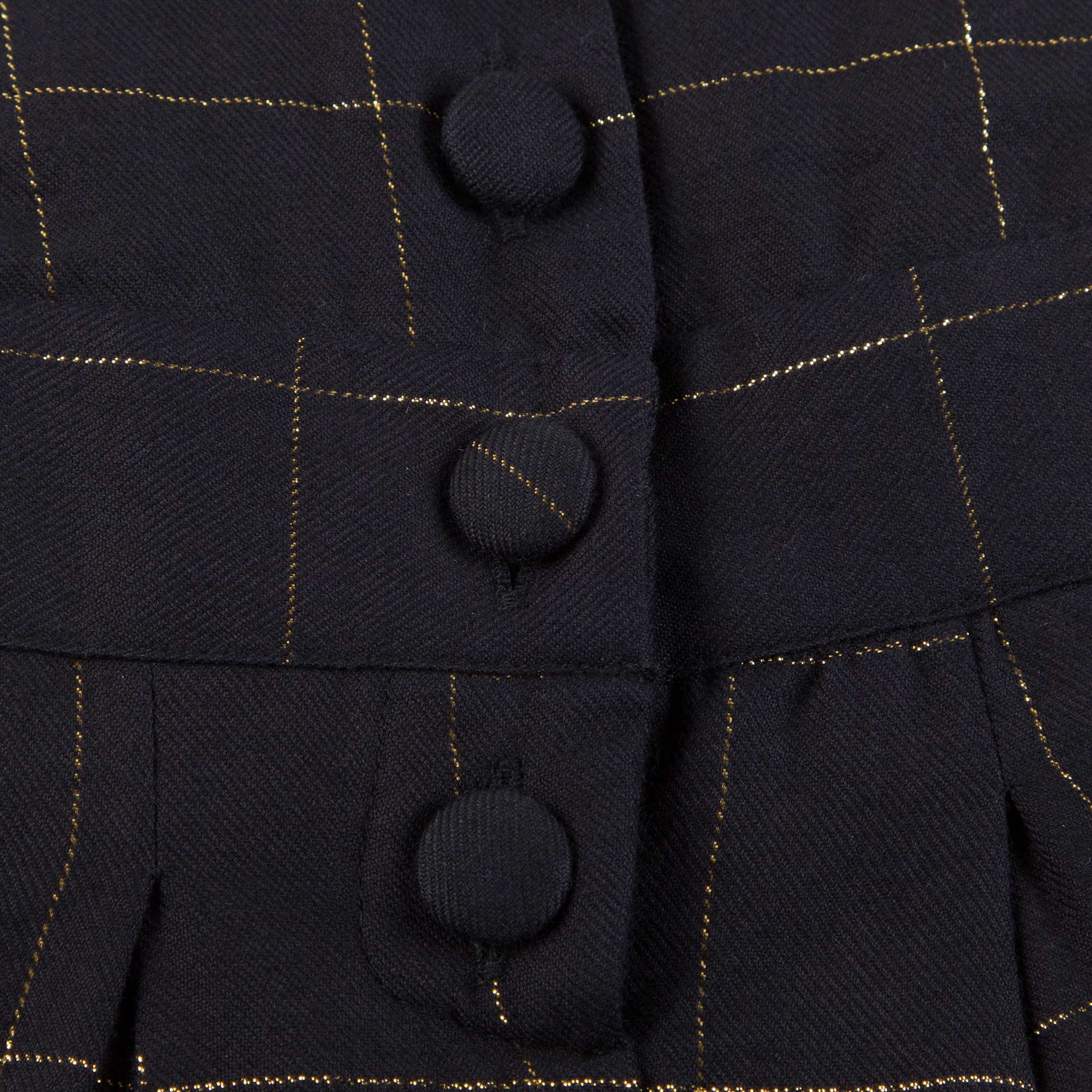 Girls Black Big check gold Overall Trousers