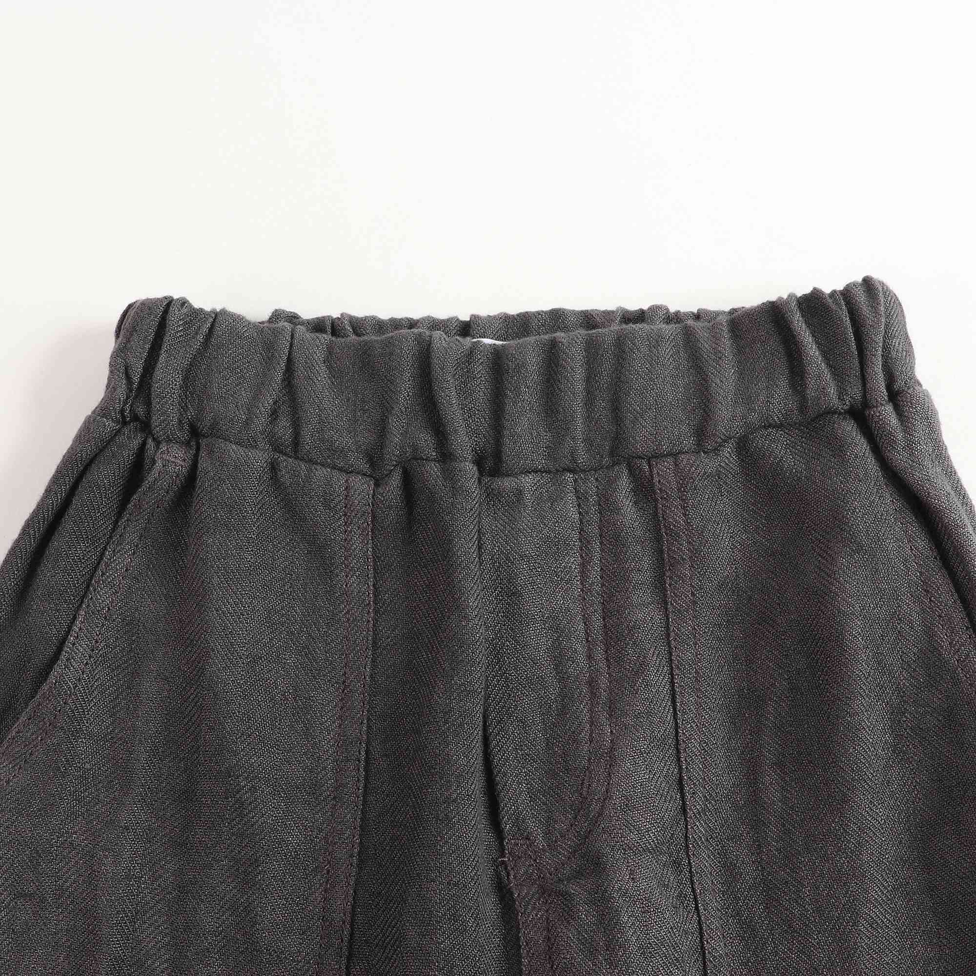 Boys Chorcoal Linen Shorts