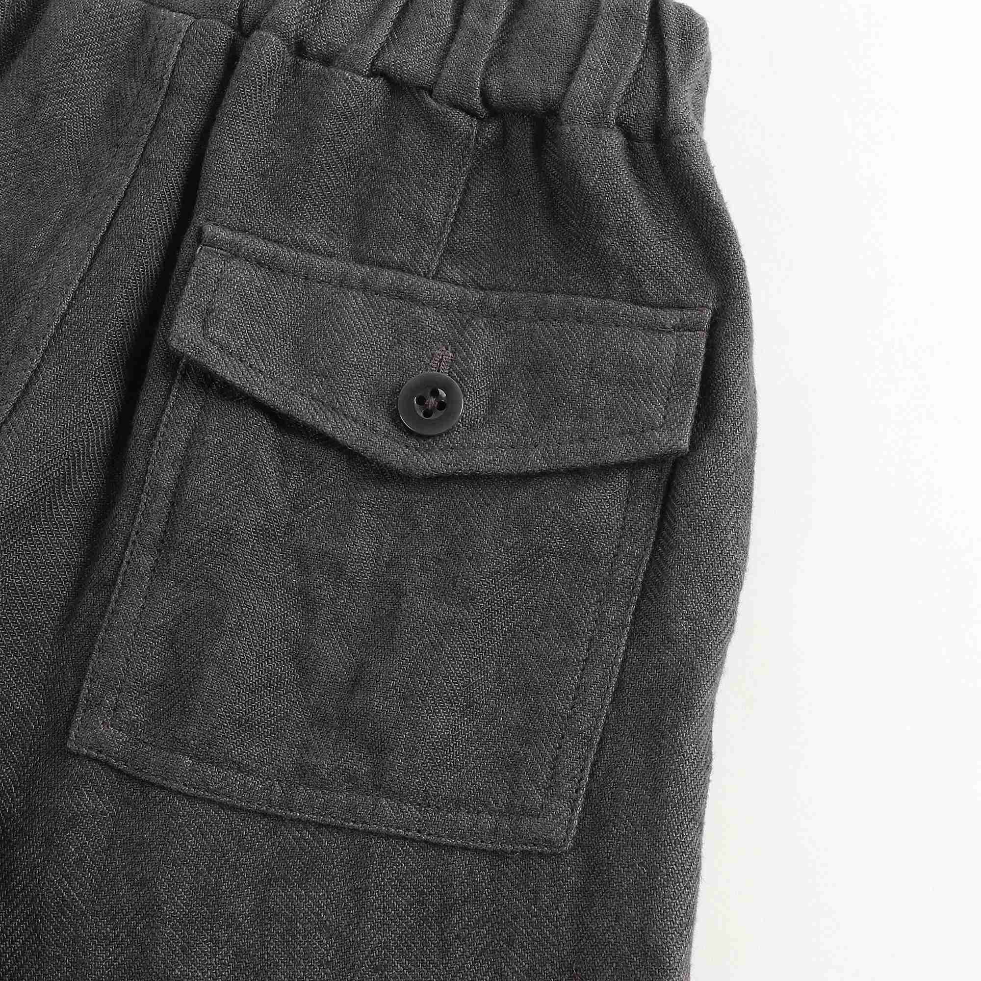 Boys Chorcoal Linen Shorts