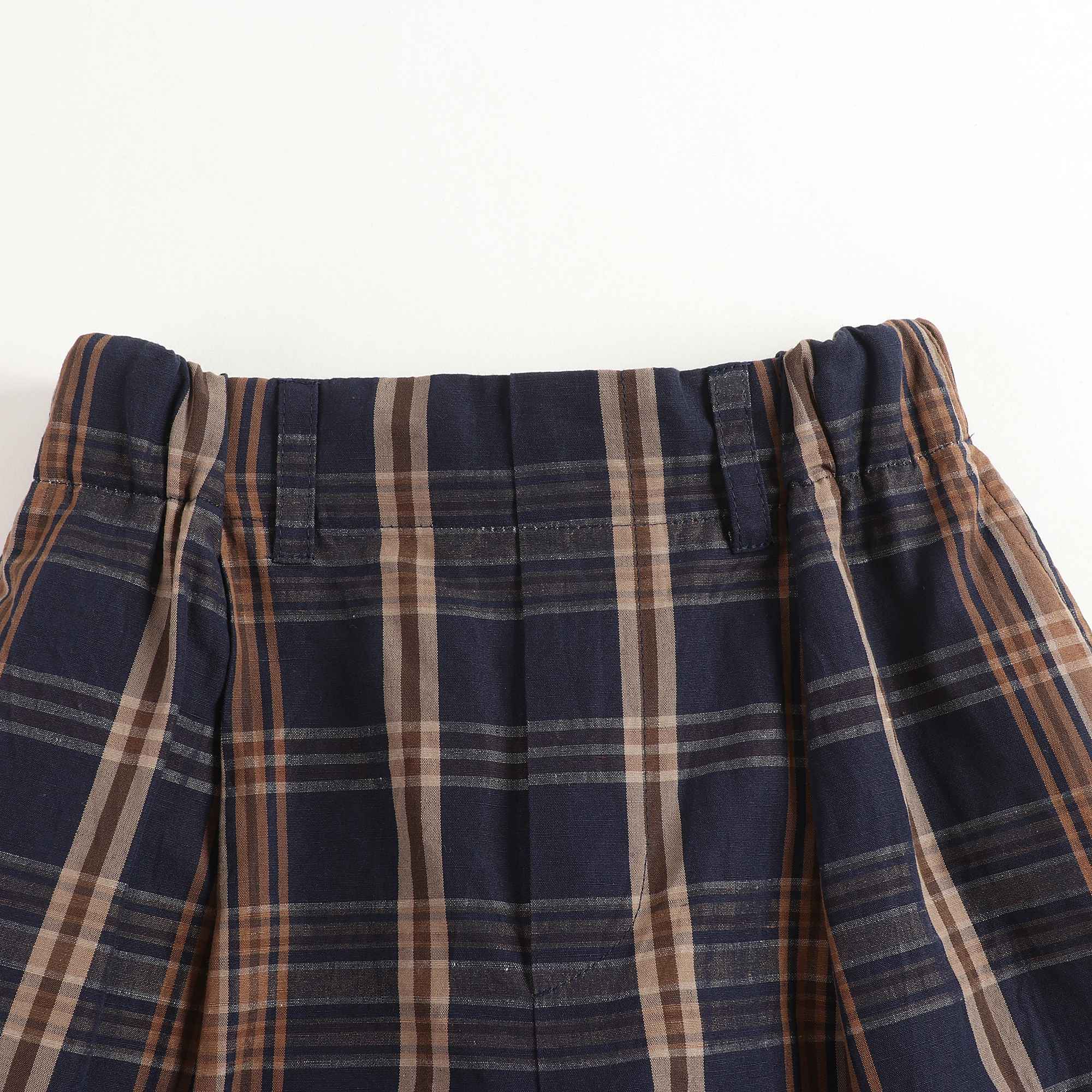Boys Navy Madras Wide Shorts