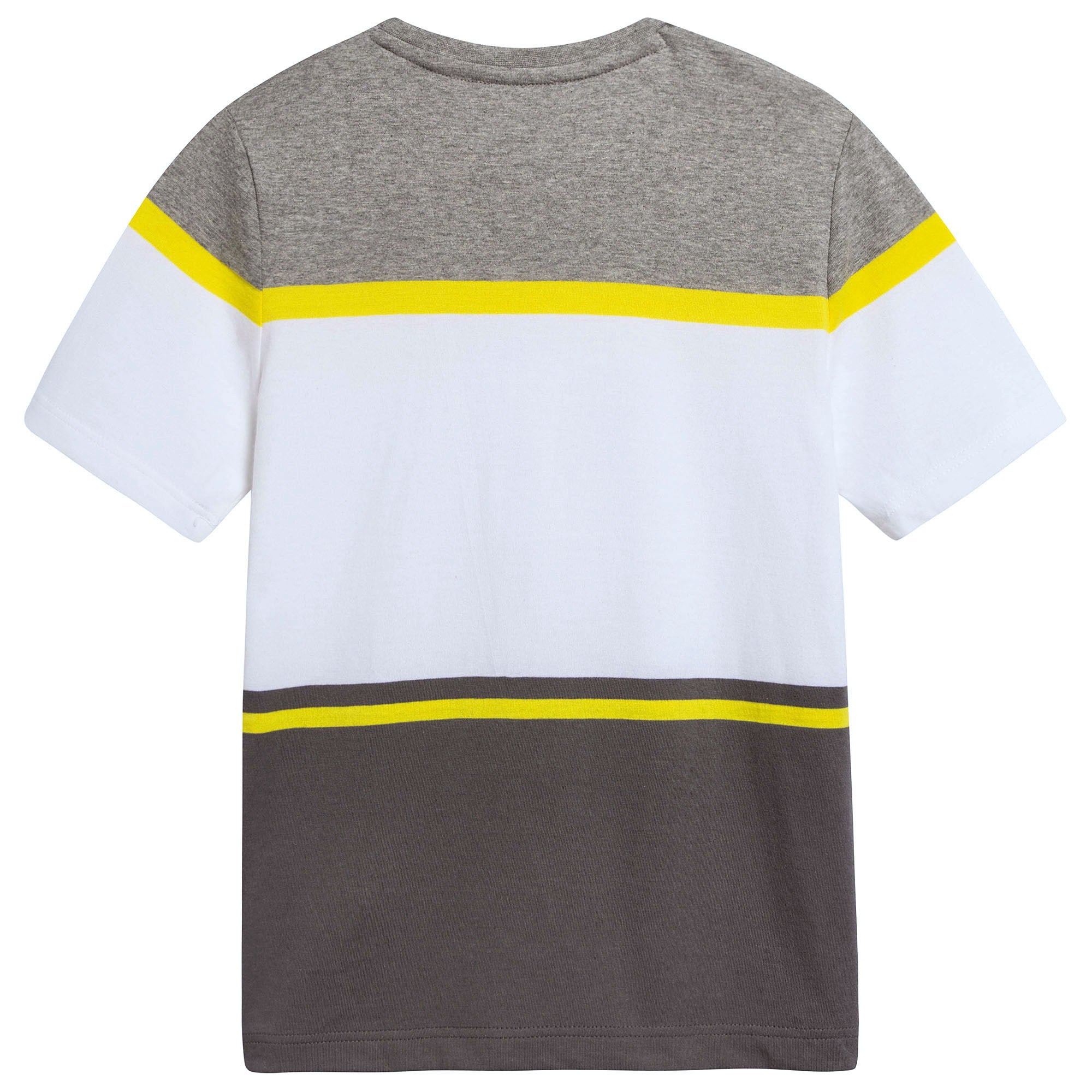 Boys White & Grey Cotton T-Shirt