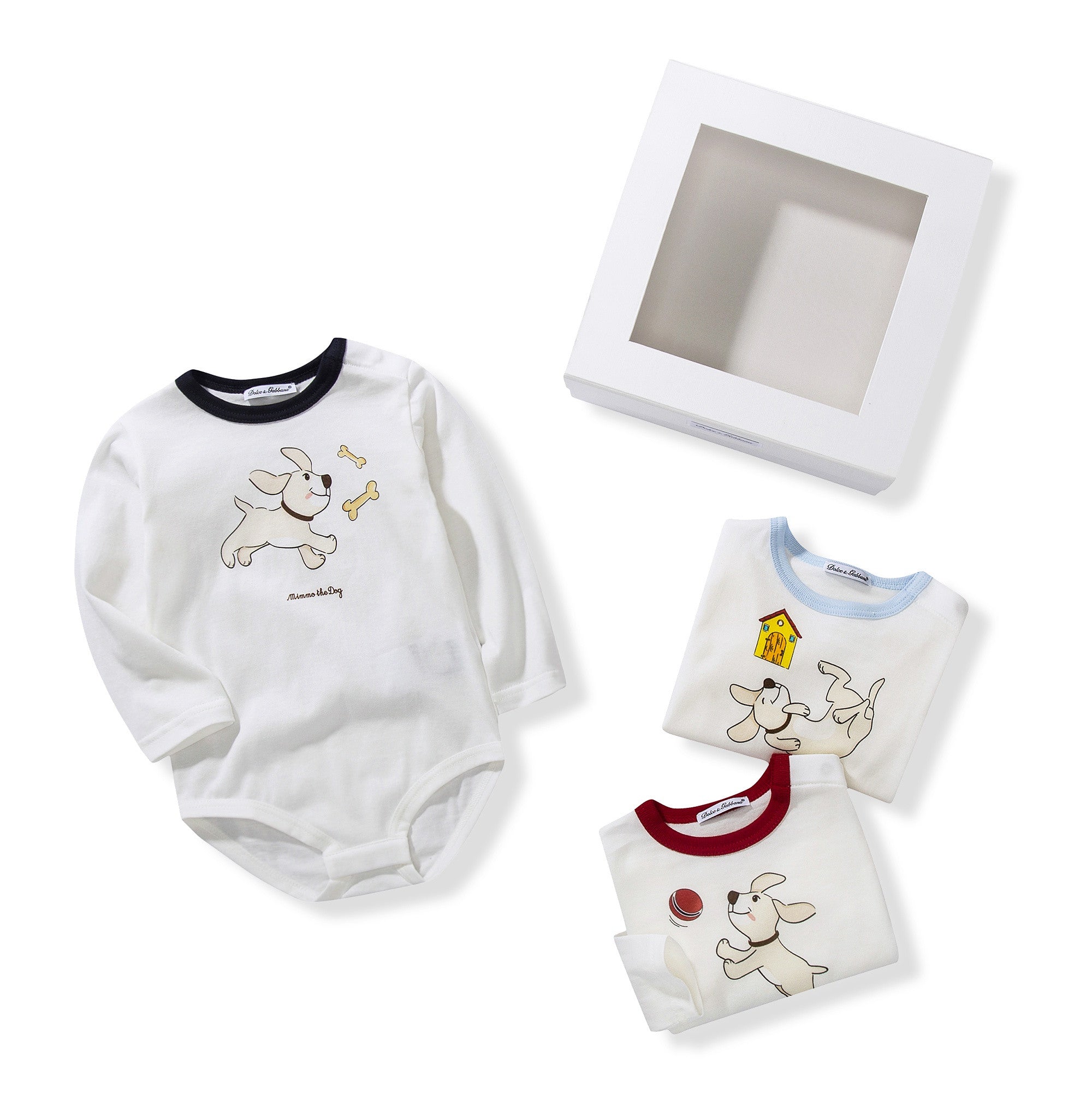 Baby White Dog Printed Gift Set 3 Piece