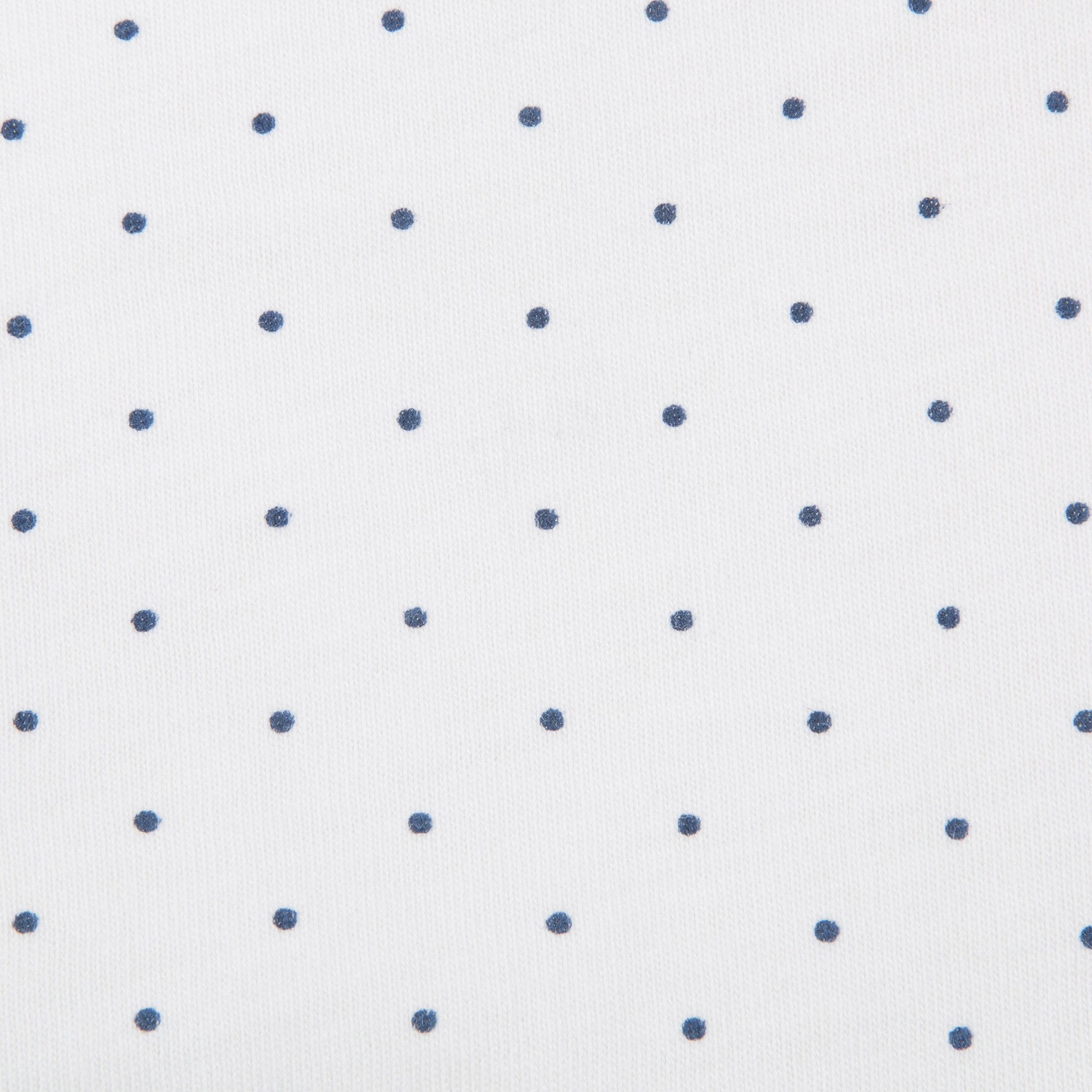 Girls White & Indigo Dots Cotton Toddler Hooded Towel