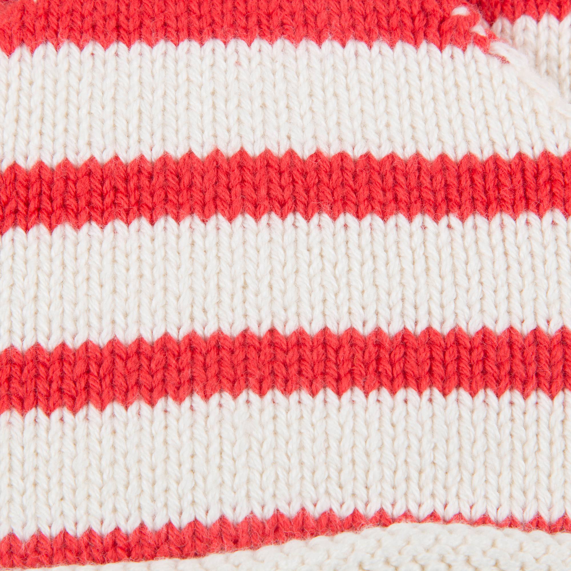 Baby Girls White & Red Stripes Cotton Crown