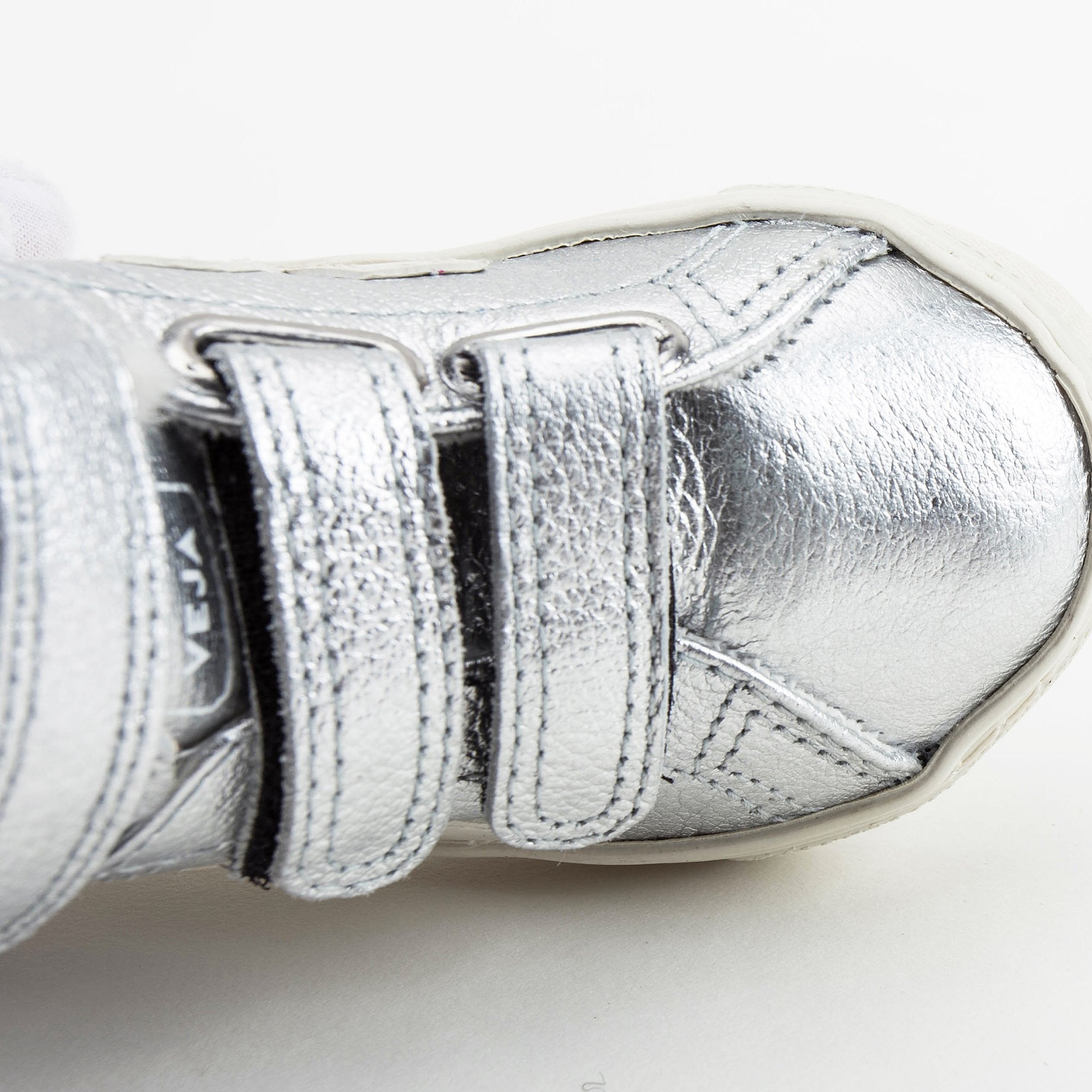 Boys & Girls Silver Velcro Leather Shoes With Fur