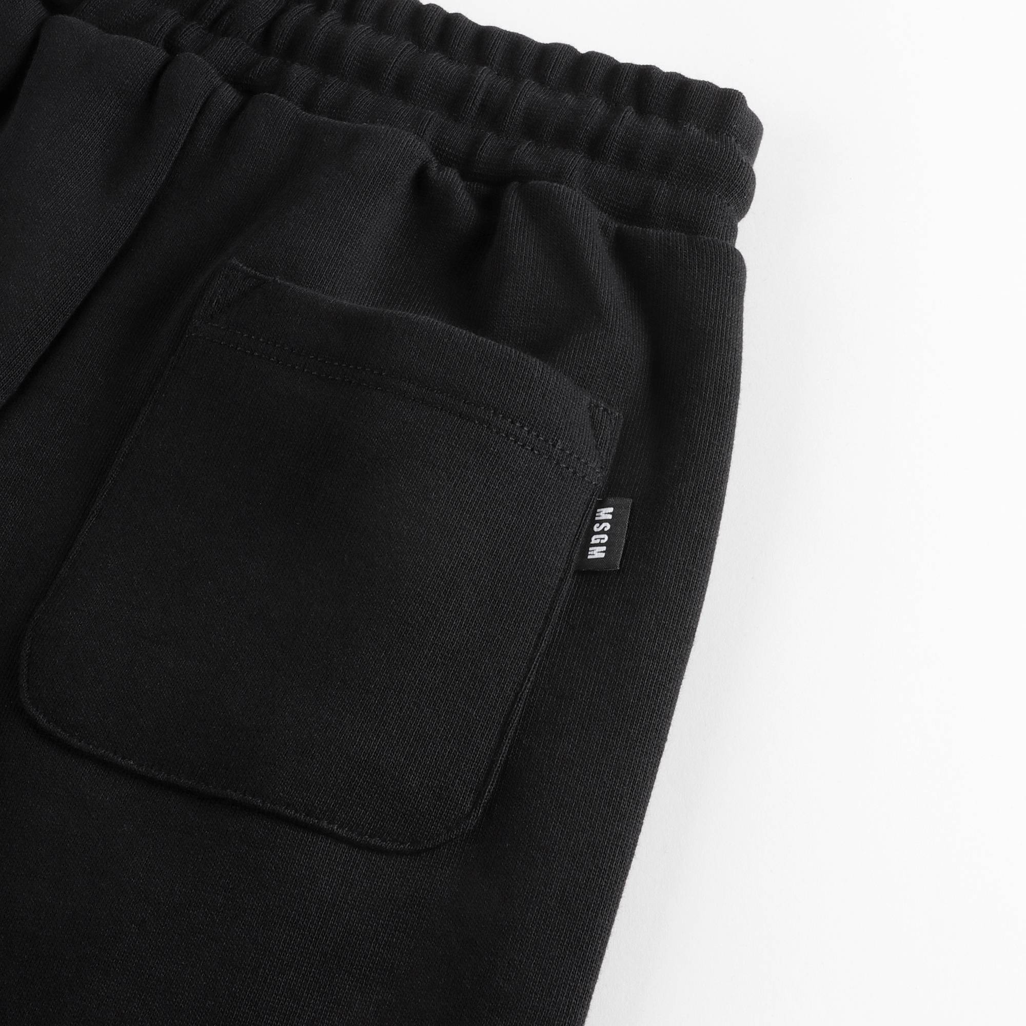 Boys & Girls Black Logo Cotton Trousers