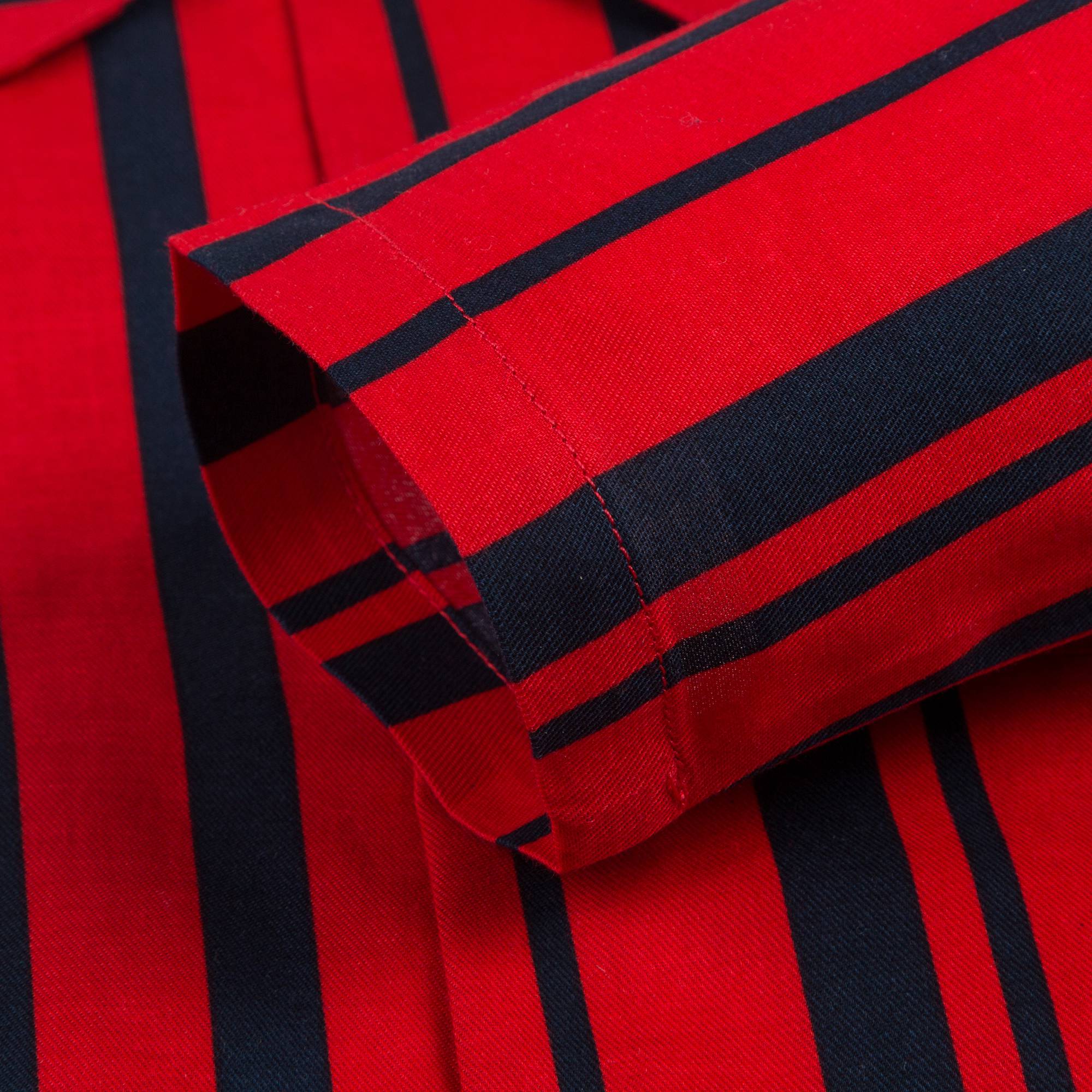 Boys  Red  Odd Stripe Woven  Organic Cotton  T-shirt