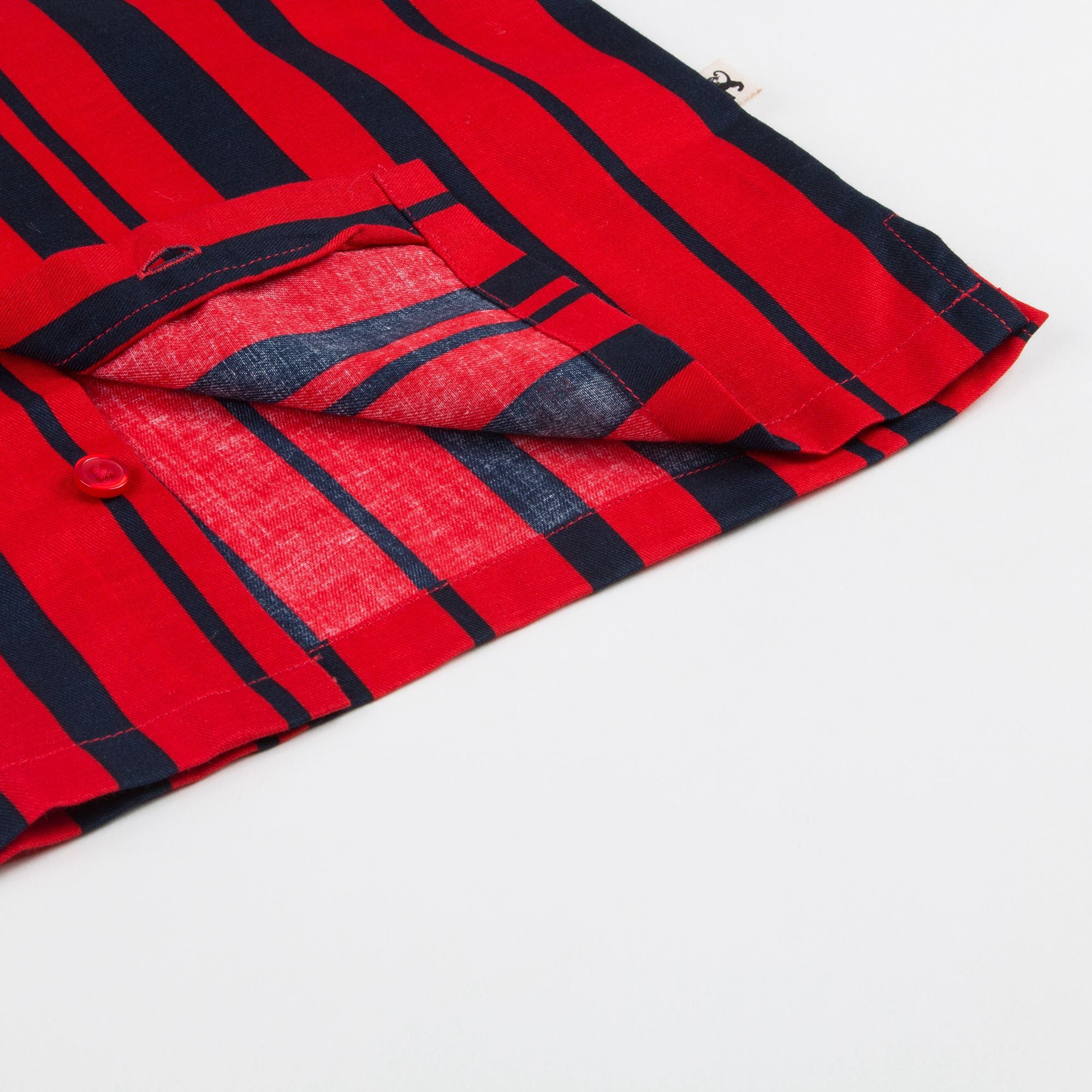 Boys  Red  Odd Stripe Woven  Organic Cotton  T-shirt