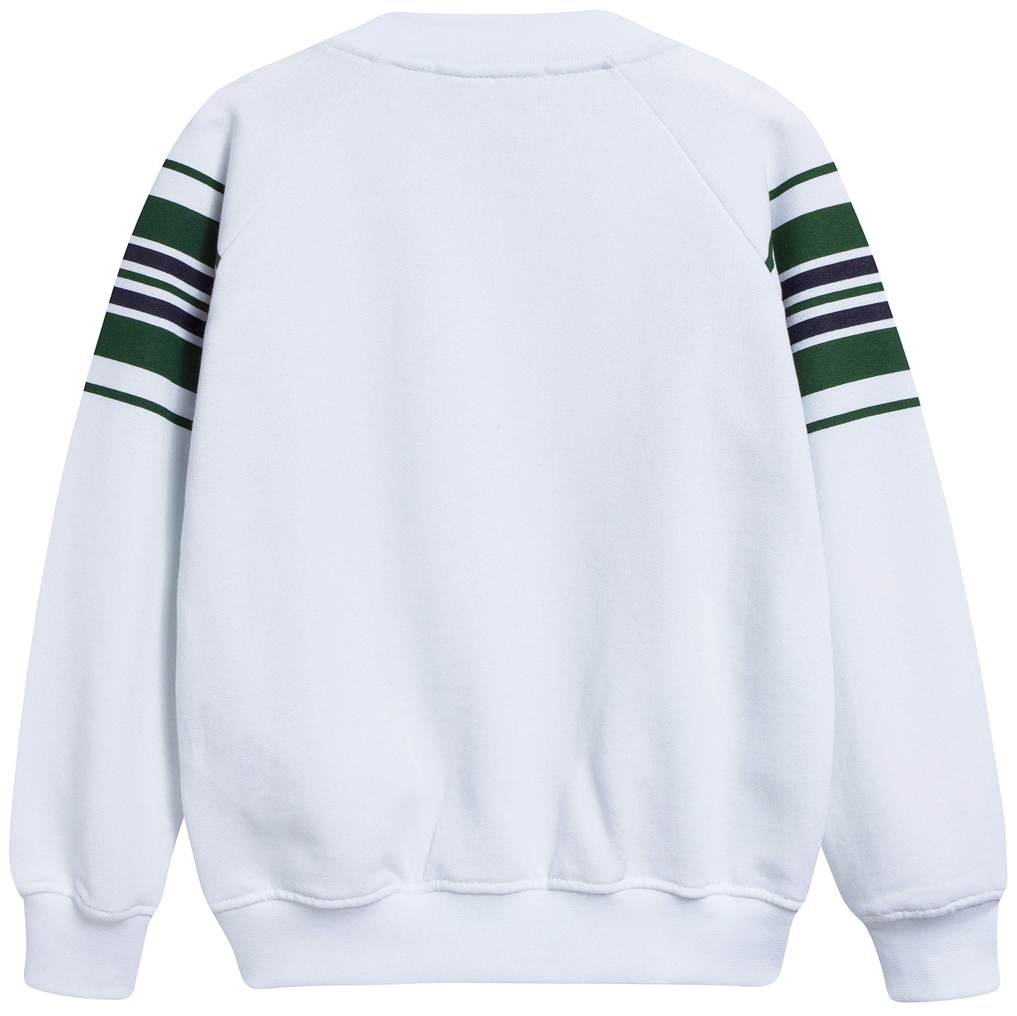 Boys White Cotton Flceece Bomber