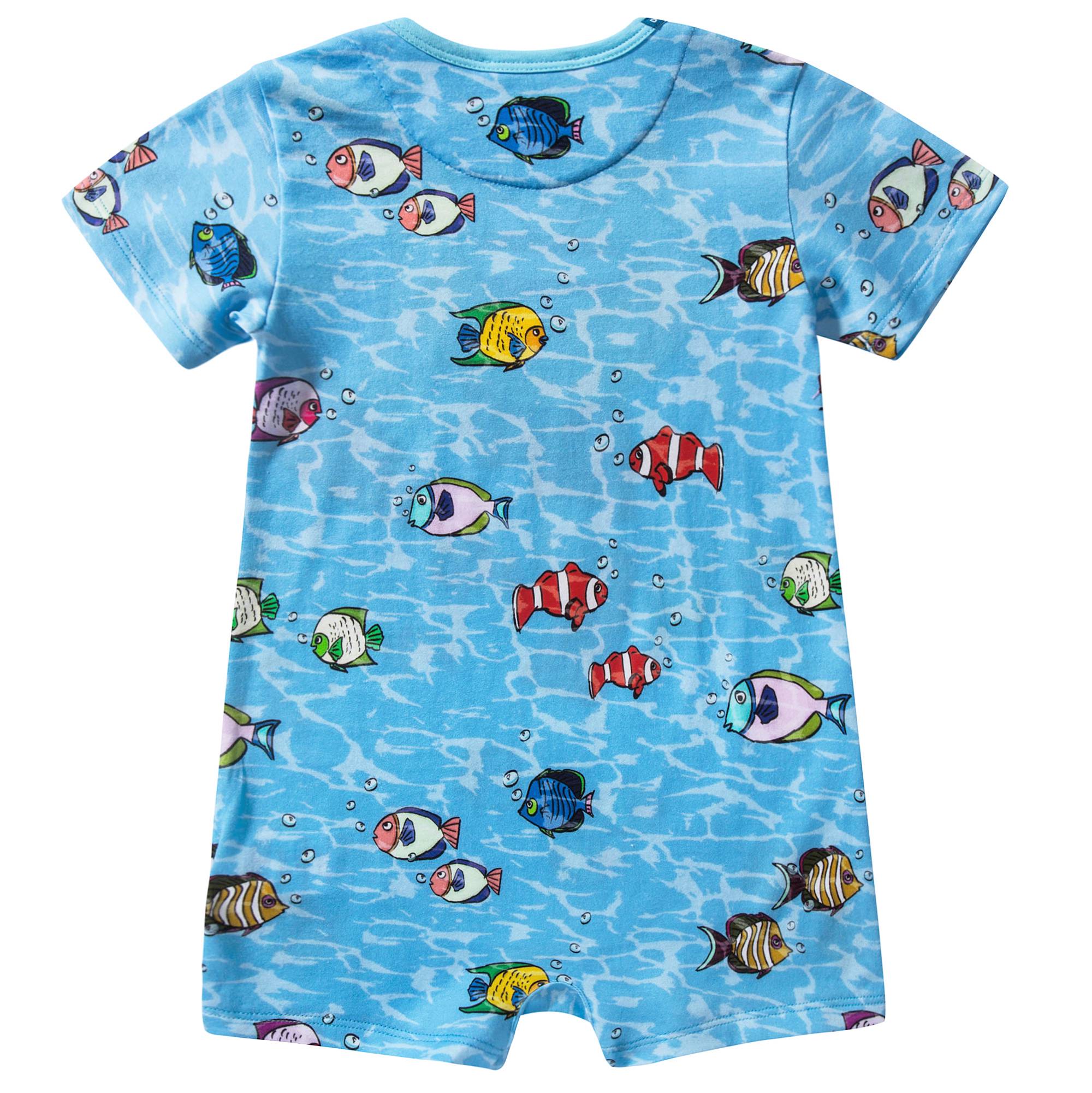 Baby Boys Sky Blue Swimming Pool Babysuit