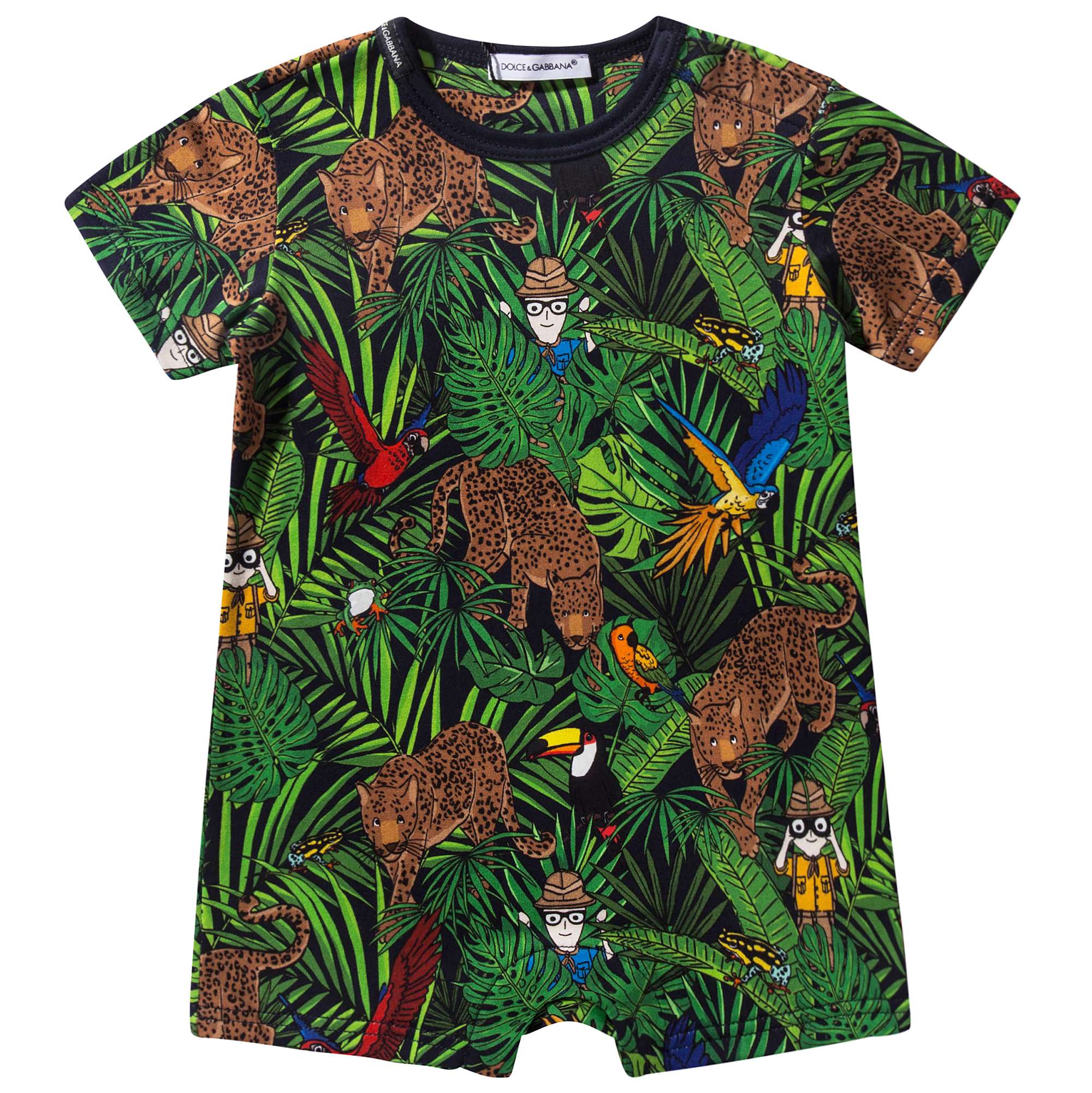 Baby Boys Green Babysuit