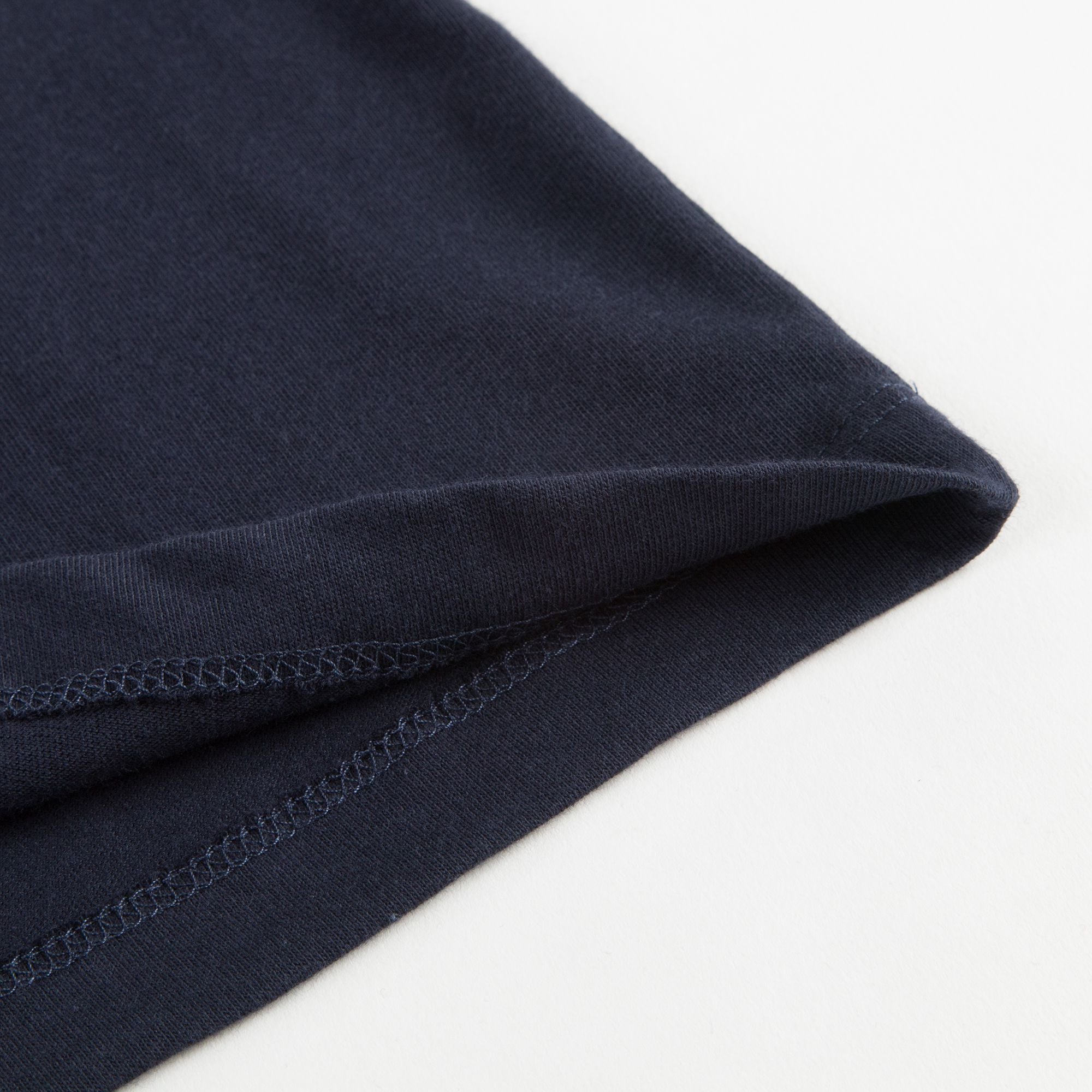 Boys Navy Blue Cotton T-shirt With Check Trim