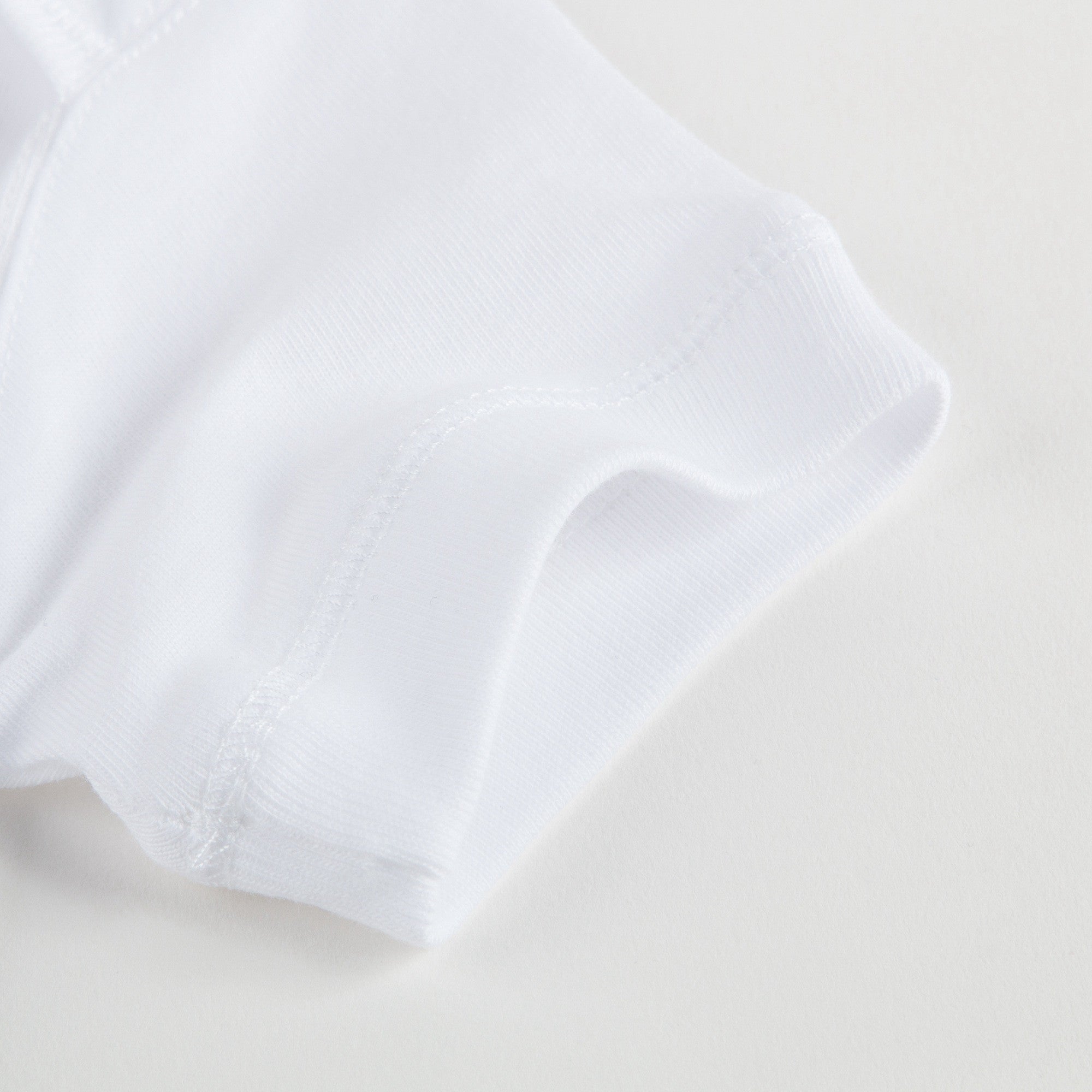 Baby White Cotton T-shirt With Check Pocket