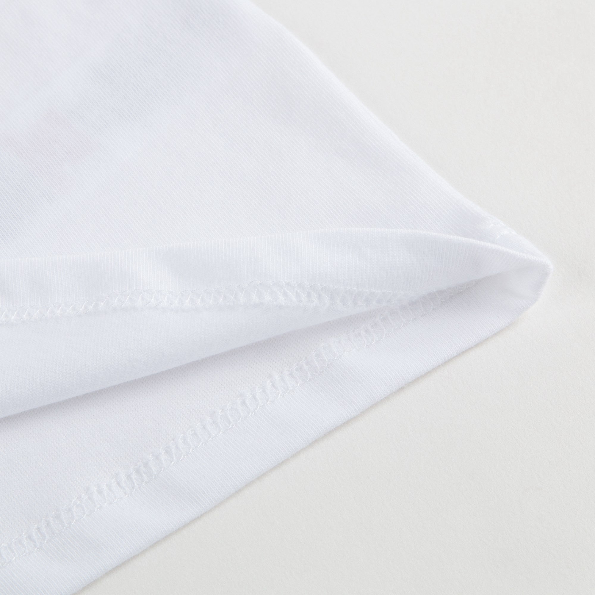Baby White Cotton T-shirt With Check Pocket